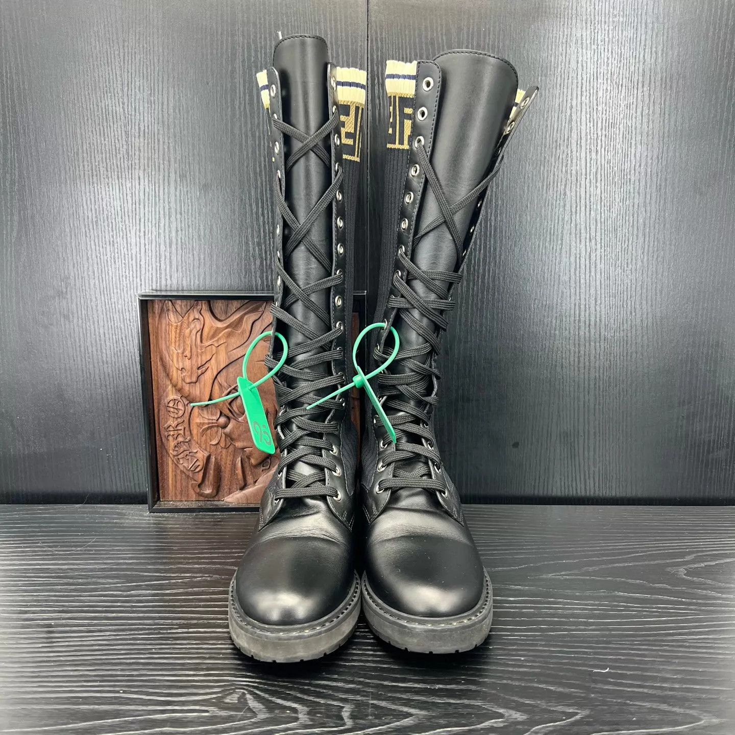 Fendi FENDI Rockoko Knee-High Boots Black 38 Mint Size US 7.5 / IT 37.5 - 4 Thumbnail