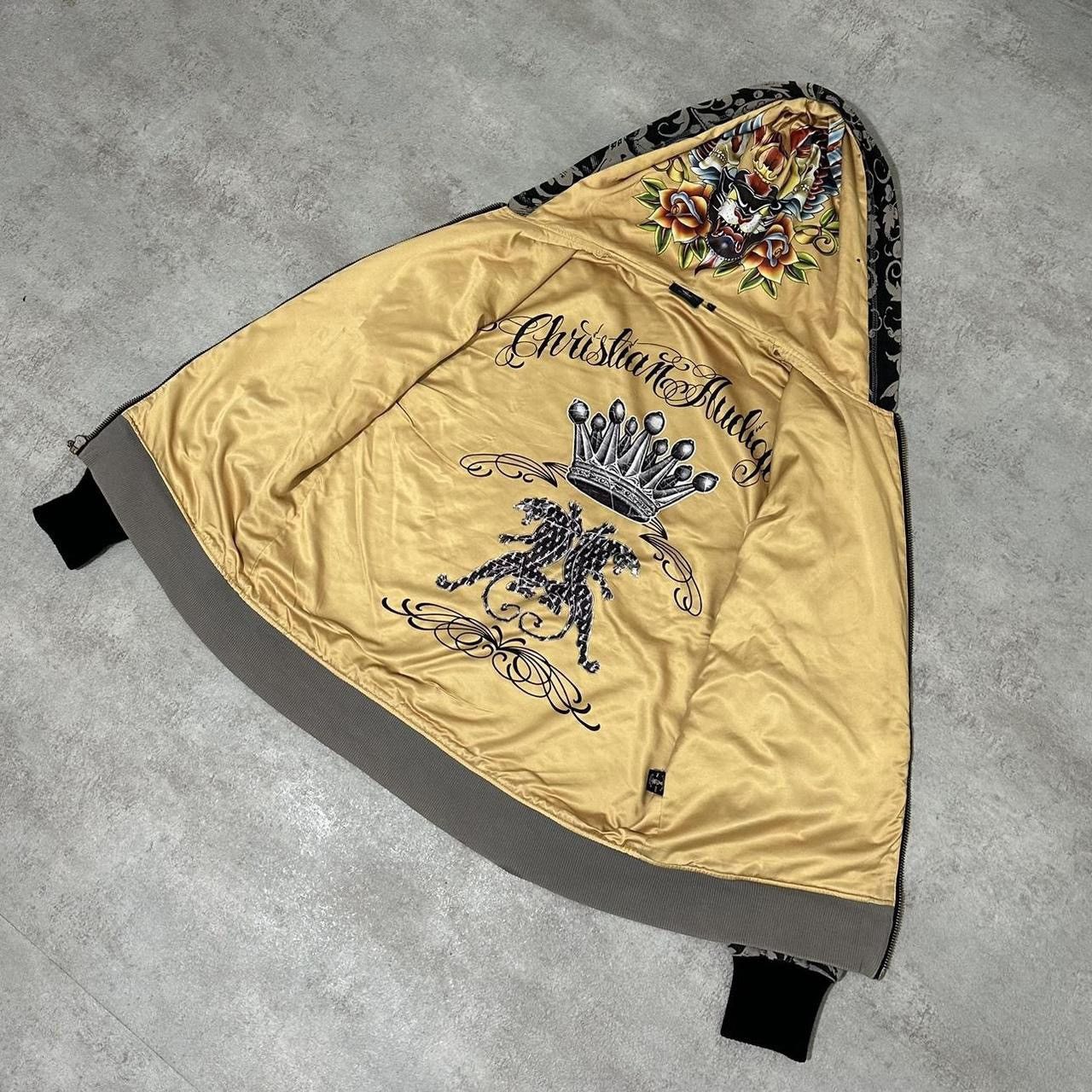 Christian Audigier × Ed Hardy VINTAGE CHRISTIAN AUDIGER GEM INSIDE OUT EMBROIDERY HOODIE Size US L / EU 52-54 / 3 - 4 Thumbnail