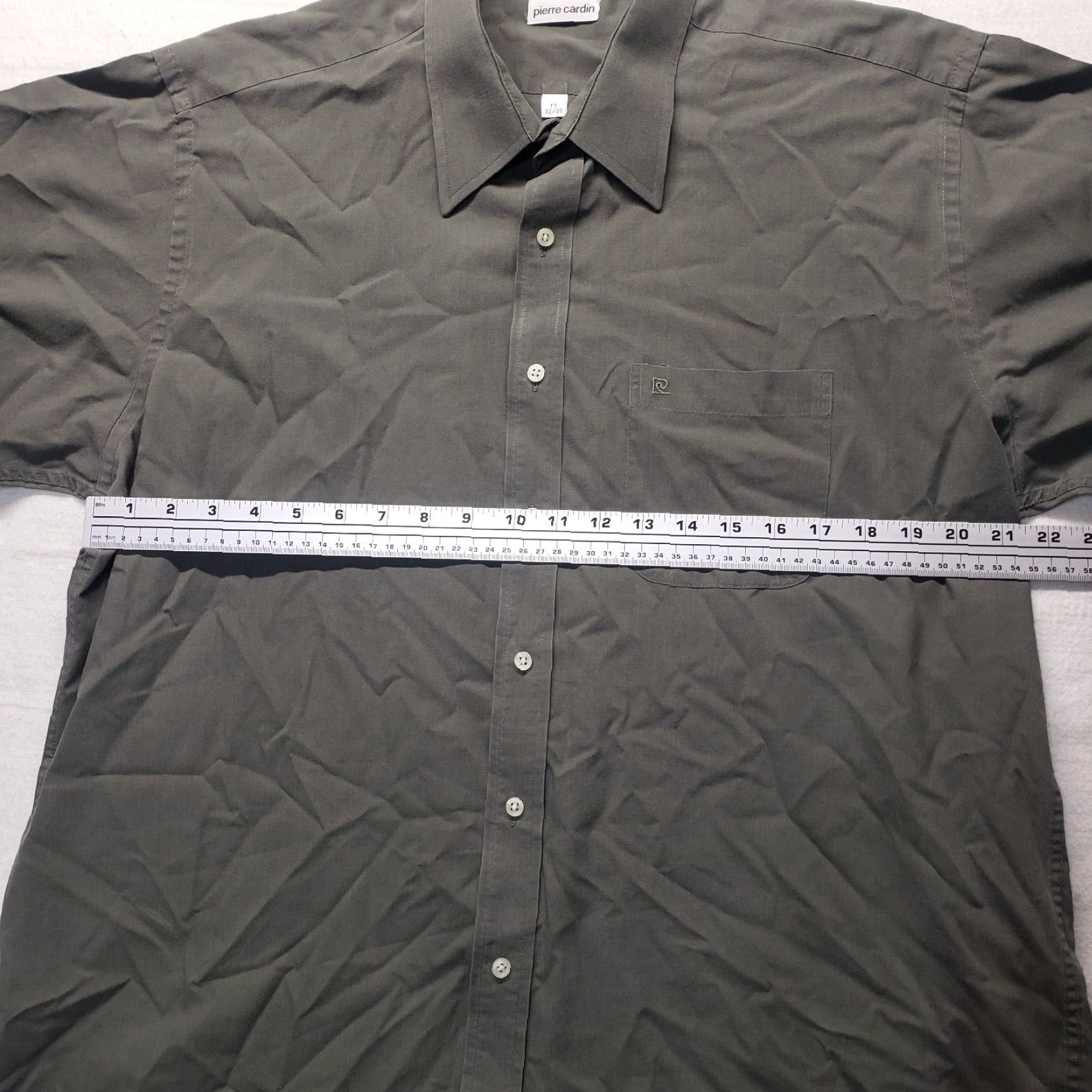 Pierre Cardin Pierre Cardin Dress Shirt Solid Gray Short Sleeve 17 32/33 Adult Men Conservative Casual Shirt Mens Gray 17 in Collar Size 46R - 4 Thumbnail