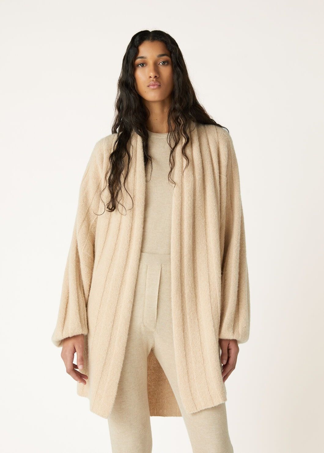 Loro Piana o1w1db10825 FAO4500 Cocooning Cardigan in Beige Size L / US 10 / IT 46 - 4 Thumbnail