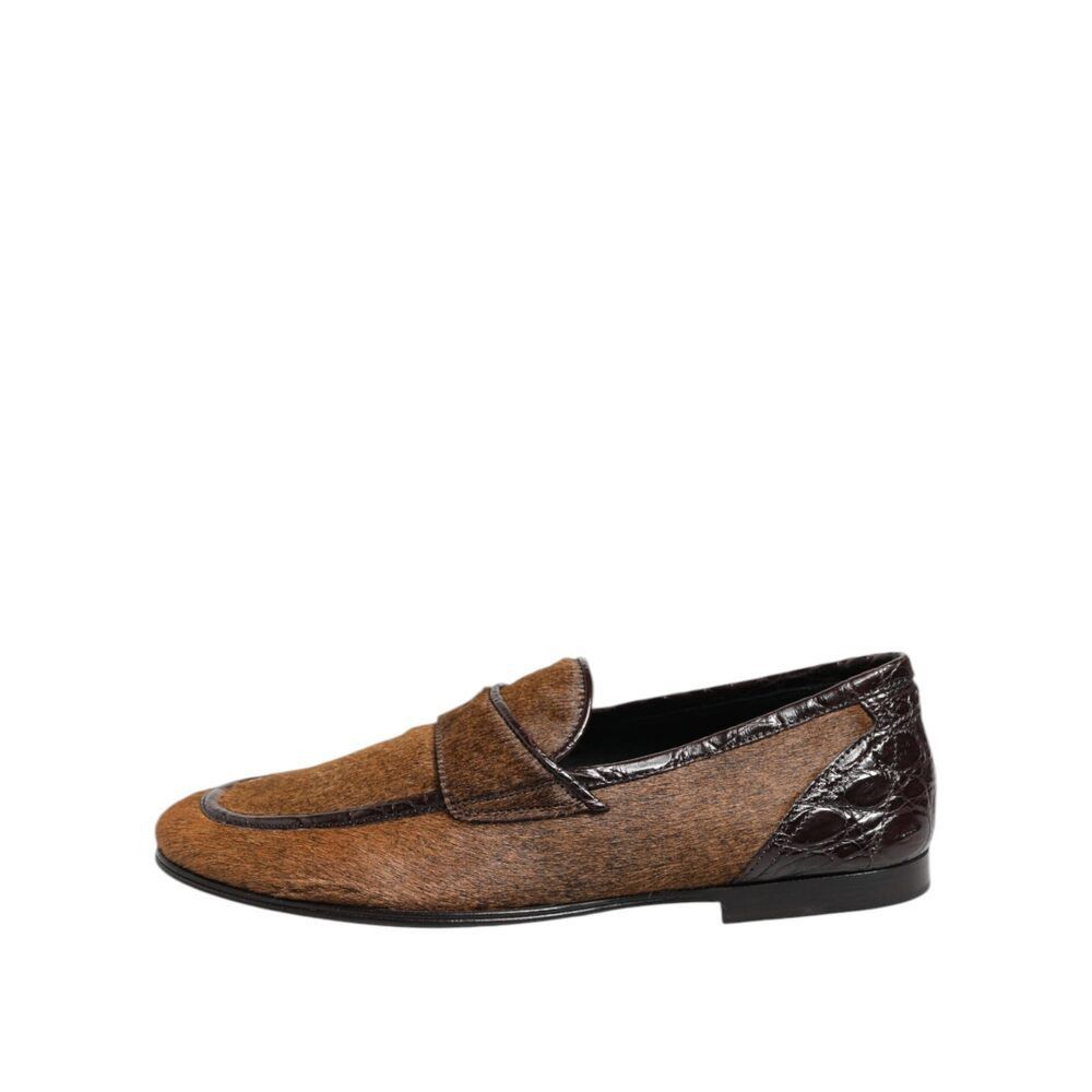 Dolce & Gabbana Dolce & Gabbana Brown Loafers Leather Slip On Men Dress Shoe Size US 6 / EU 39 - 6 Thumbnail