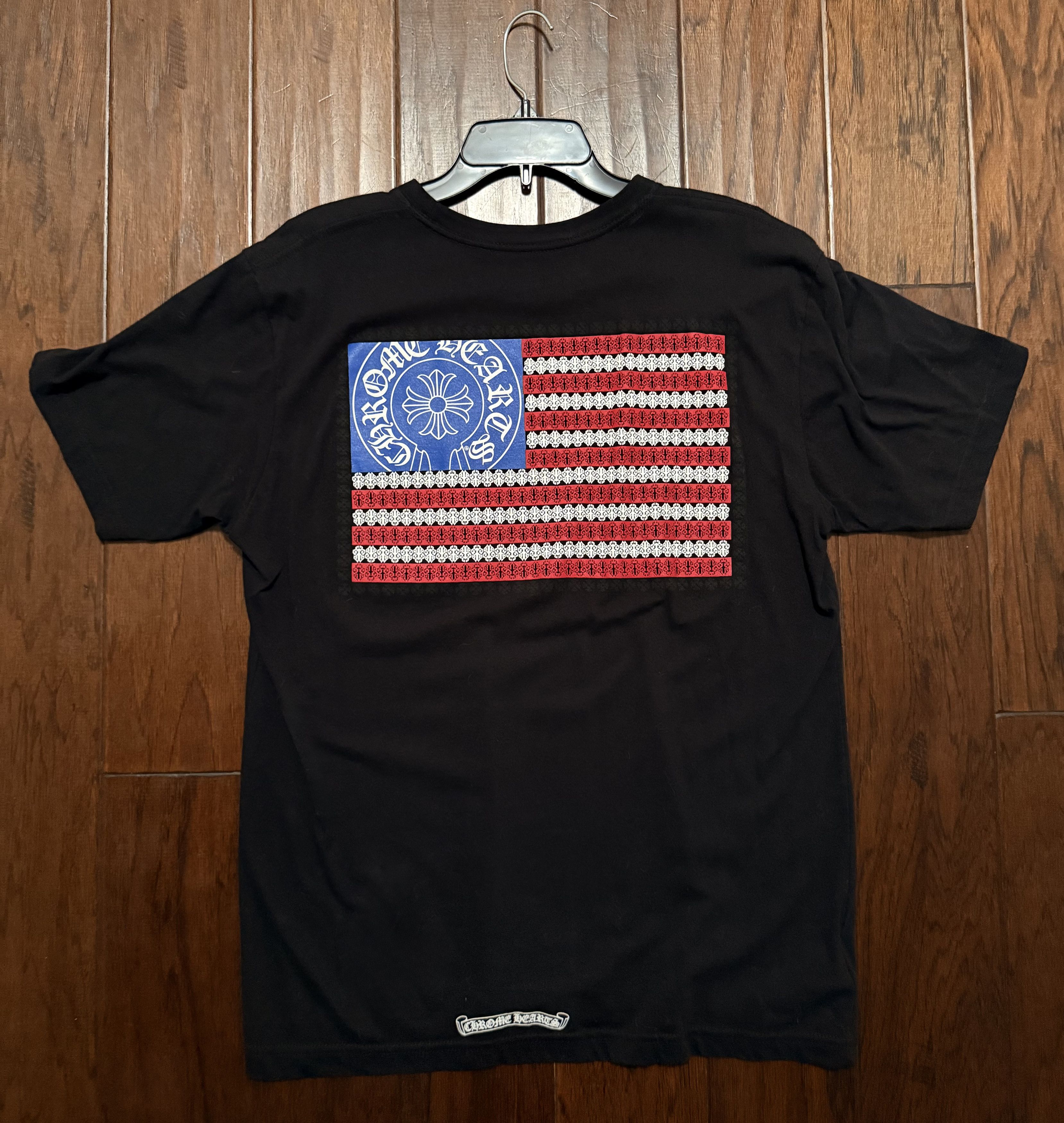Chrome Hearts Chrome Hearts Black USA Flag T-Shirt | Grailed