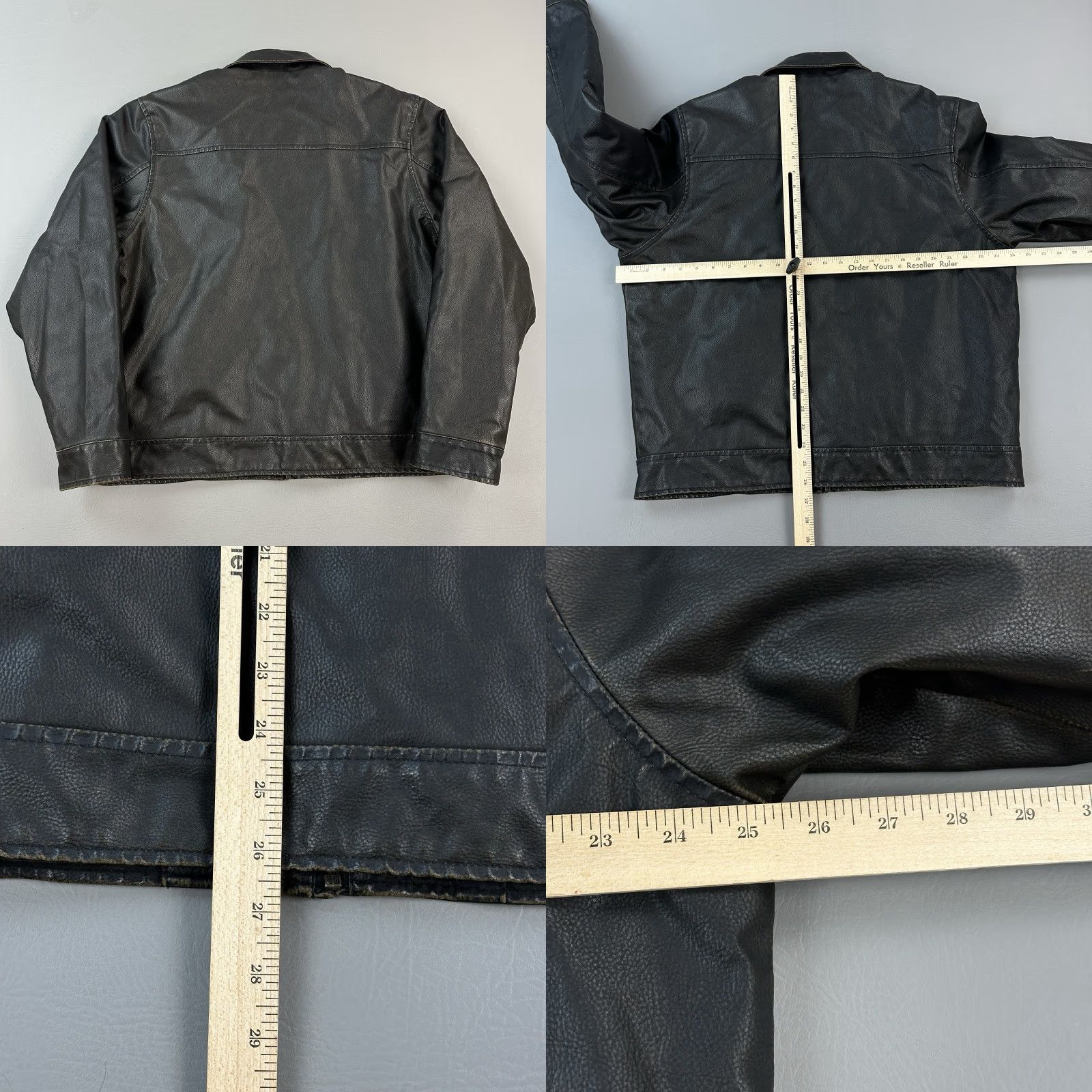 Vintage VINTAGE Arizona Jean Co Jacket Mens Large Brown Faux Leather Full Zip Moto Y2K Mens Regular Jacket Size US 33 - 8 Thumbnail