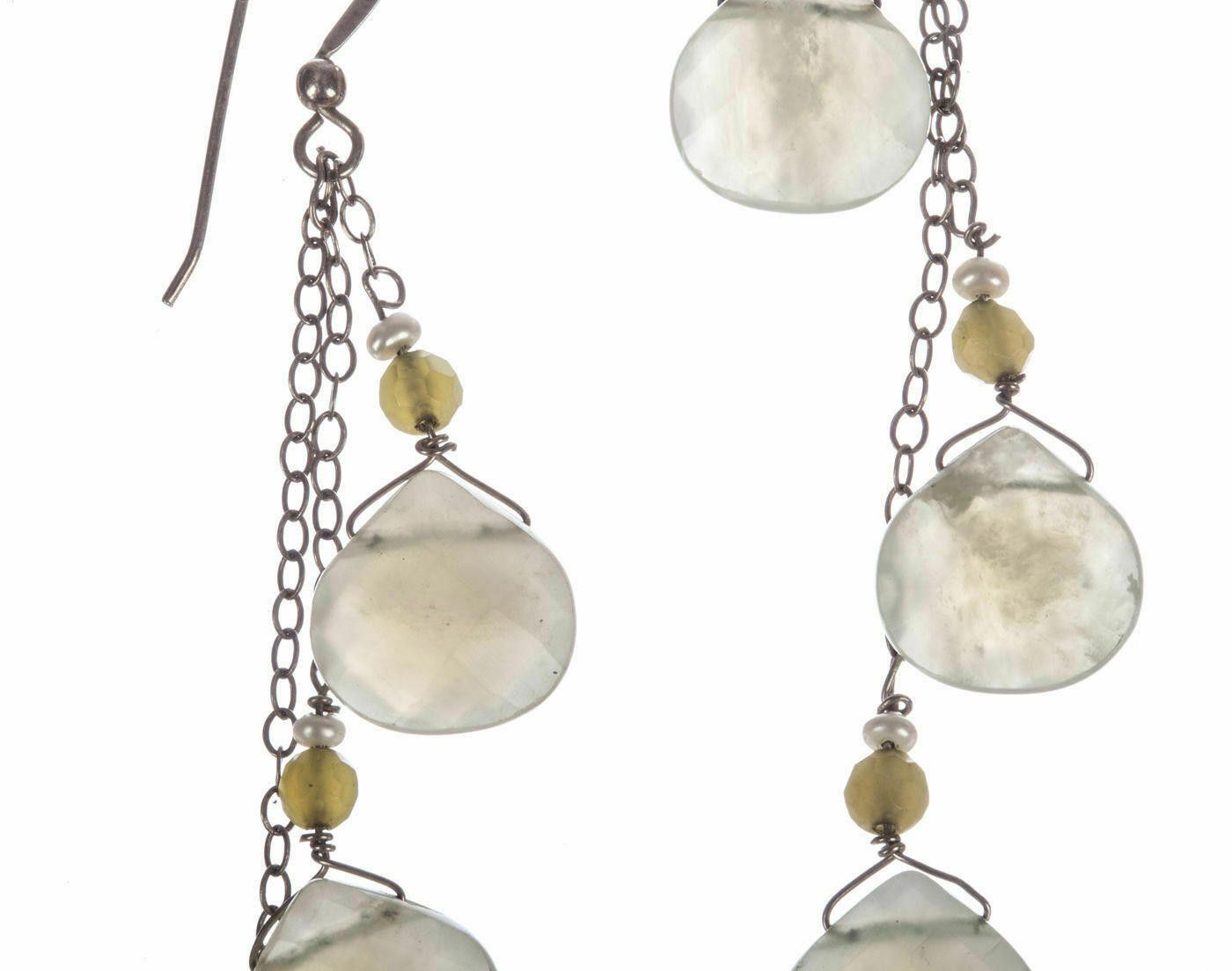 Handmade Handmade Pearl and Lemon Quartz Drop Earrings Size ONE SIZE - 3 Thumbnail