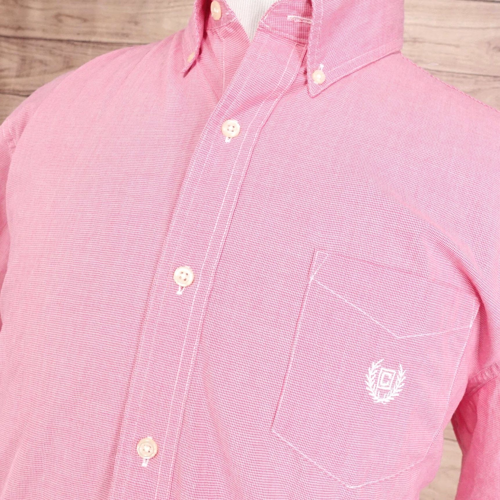 Chaps Chaps Shirt Mens XL Pink Check Short Sleeve Button Front Easy Care Casual Size US XL / EU 56 / 4 - 2 Thumbnail