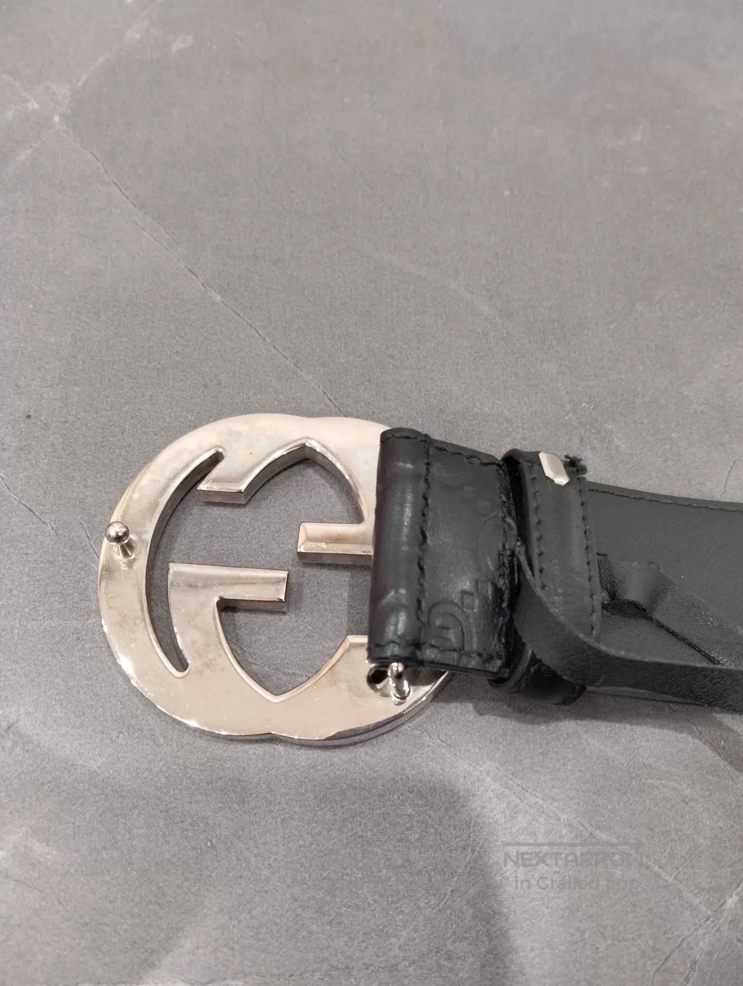 Gucci Black Leather Belt with Interlocking G Buckle. Size ONE SIZE - 3 Thumbnail