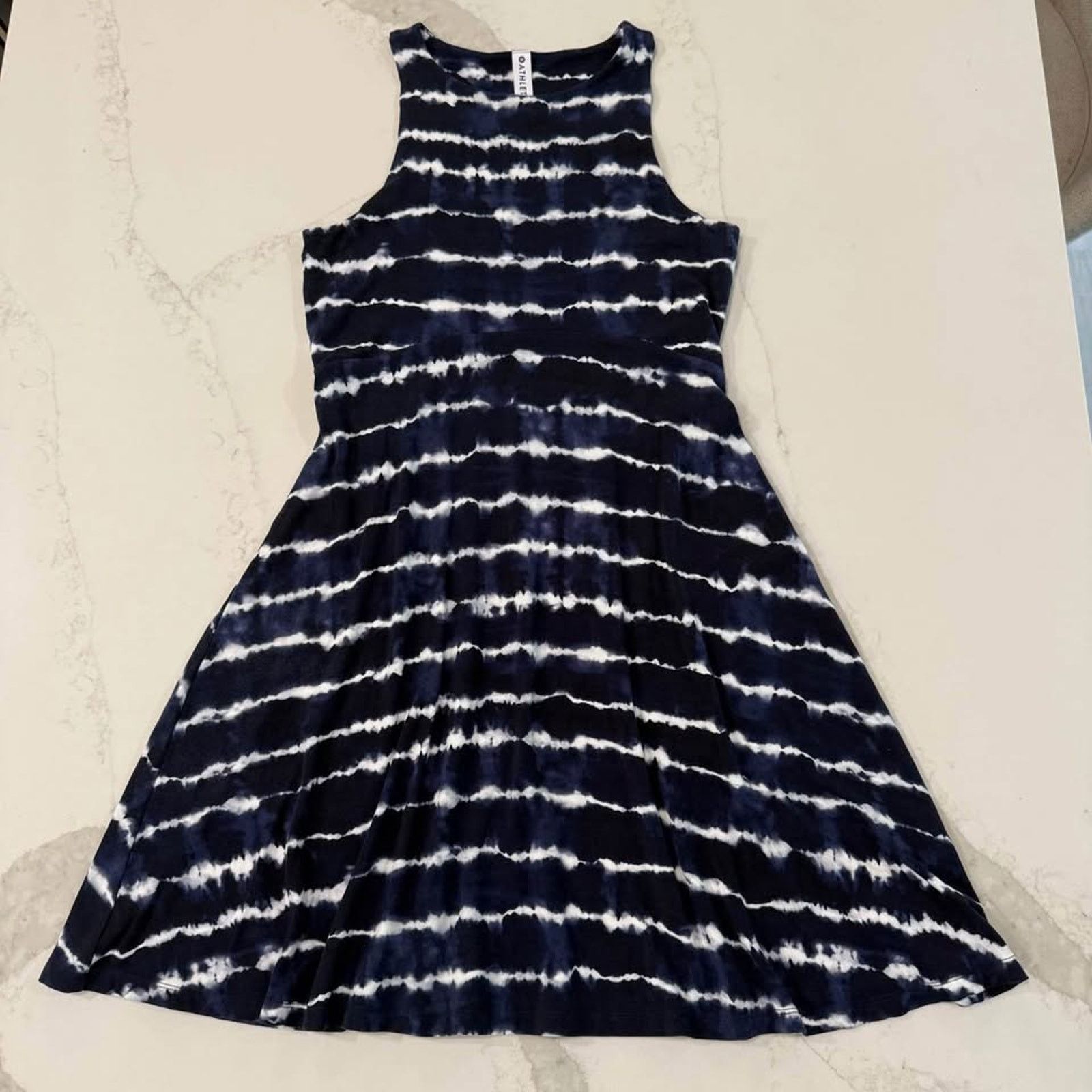 Athleta Athleta Santorini Thera Printed Dress Women's Small Navy Size S / US 4 / IT 40 - 1 Thumbnail