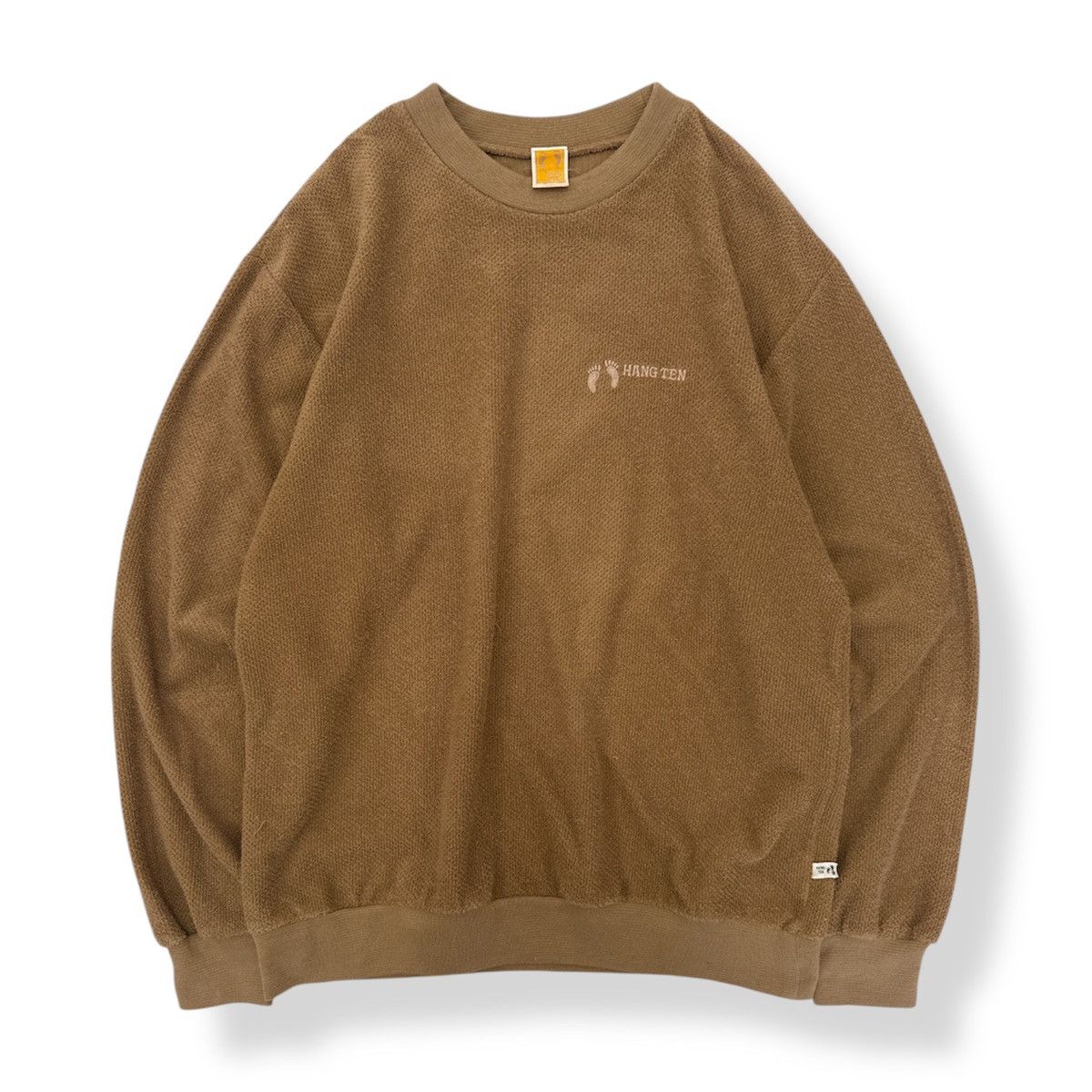 Hang Ten 🔥 80's Hang Ten Surf Brown Roundneck Velour Sweatshirt - L Size US S / EU 44-46 / 1 - 1 Thumbnail