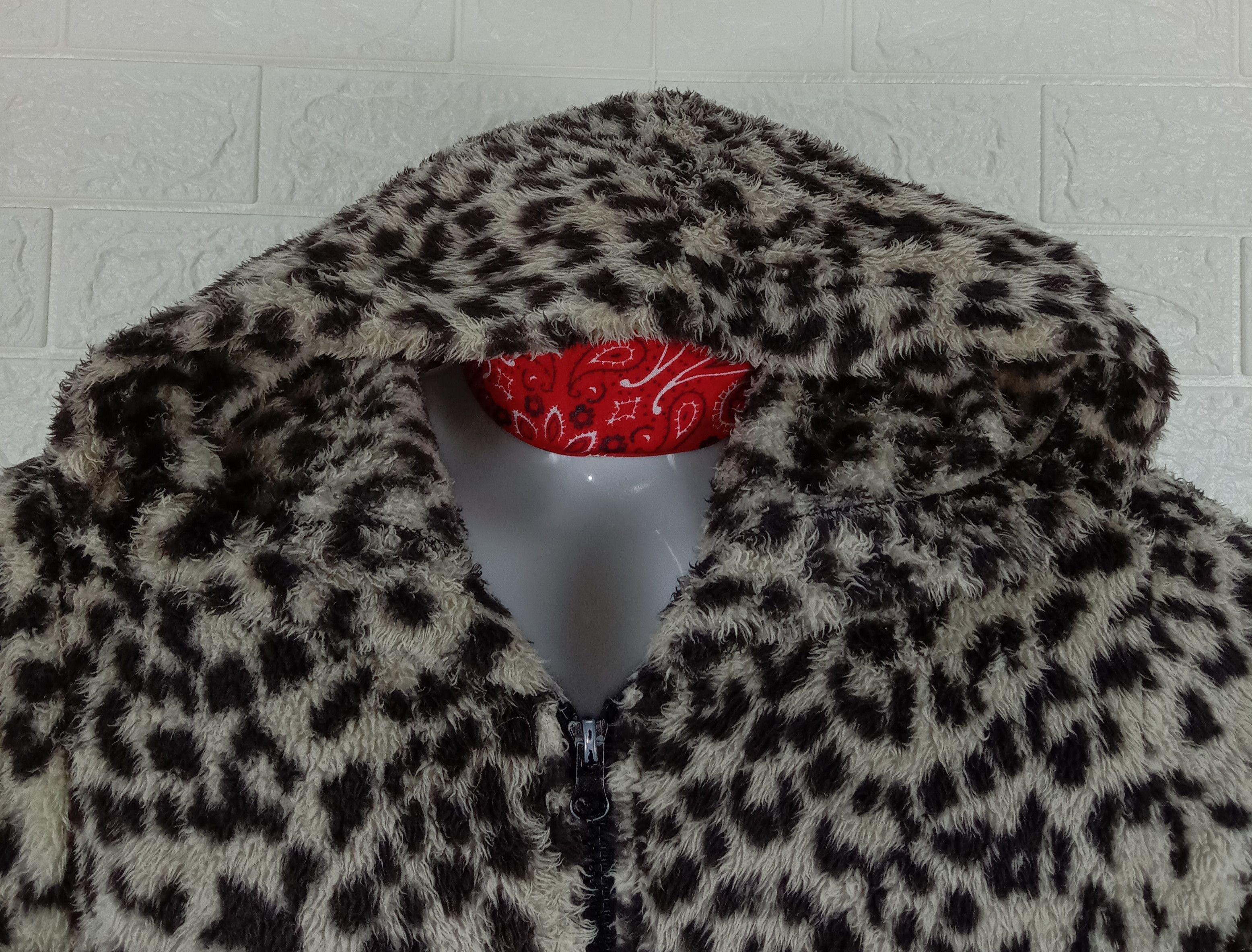 Japanese Brand Vintage Sorridere Leopard Fleece Zipper Hoodie Sweatshirt Size M / US 6-8 / IT 42-44 - 5 Thumbnail