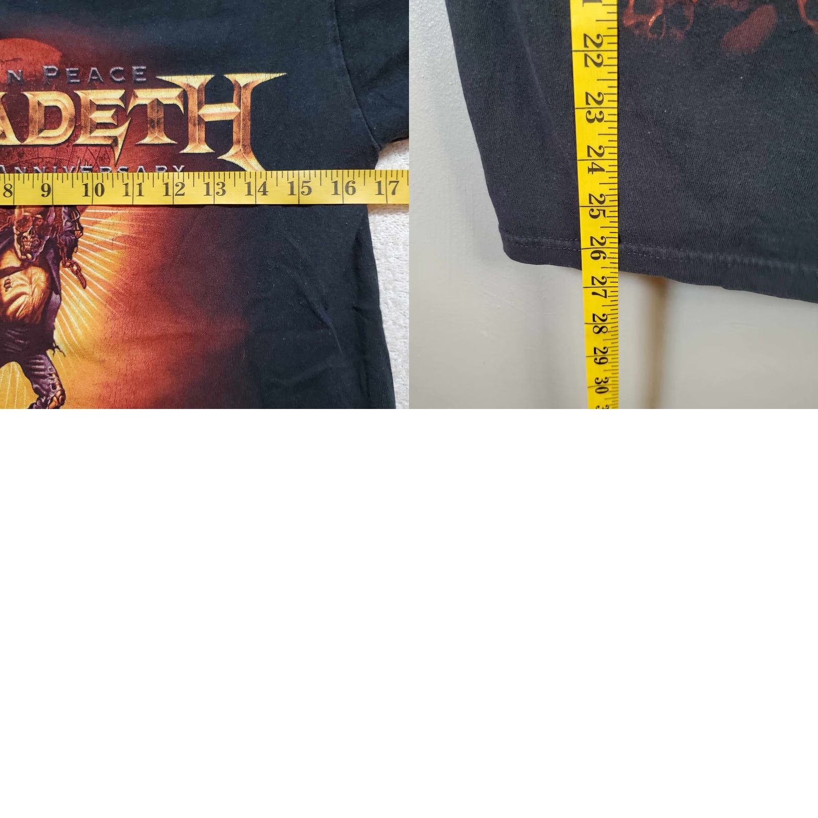 Anvil VINTAGE Megadeth Tour T Shirt 2010 20th Anniversary Small S Black Cotton Anvil Graphic Print Short Sleeve Unisex Adults Mens Womens Girls Boys Size US S / EU 44-46 / 1 - 9 Thumbnail
