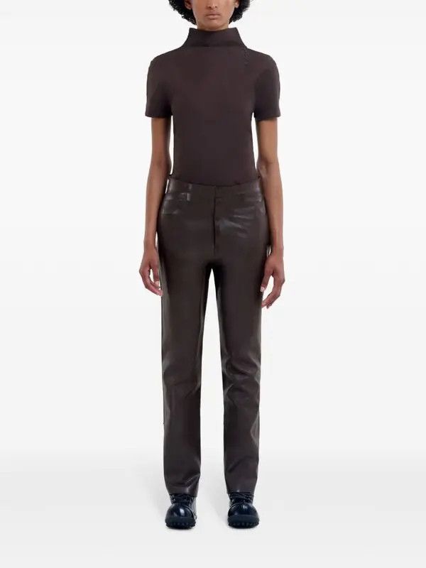 Marni o1w1db11125 Panelled Straight-Leg Trousers in Brown Size 27" / US 4 / IT 40 - 3 Thumbnail