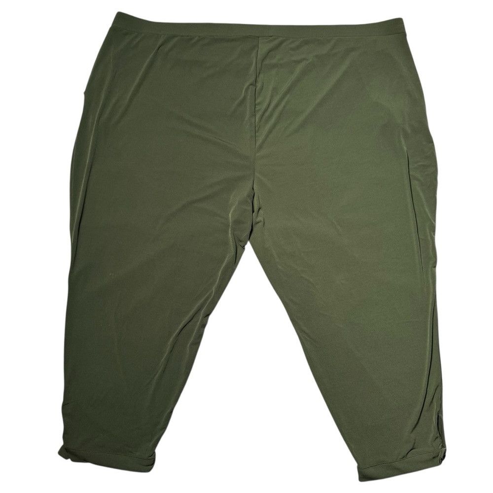 Other New Susan Graver Liquid Knit Regular Slim Leg Ankle Olive P Size 42" / US 20 - 2 Thumbnail