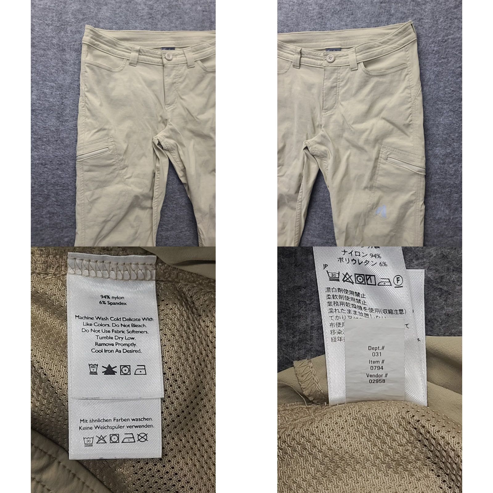 Eddie Bauer Eddie Bauer Capri Pants Womens 4x20 Relaxed Mid Rise Outdoors Hiking Beige Nylon Spandex Pockets Capris Size ONE SIZE - 8 Thumbnail