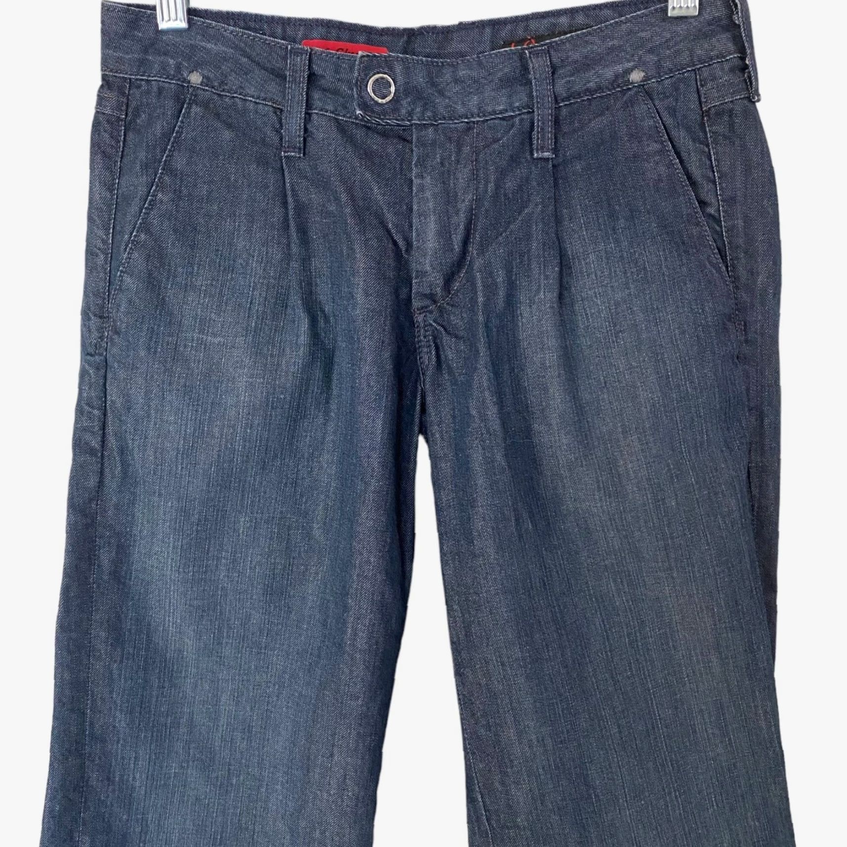 Denime Adriano Goldschmied Jeans Women's 26 Ginger Cuffed Cropped Blue Dark Wash Denim Size 26" / US 2 / IT 38 - 5 Thumbnail