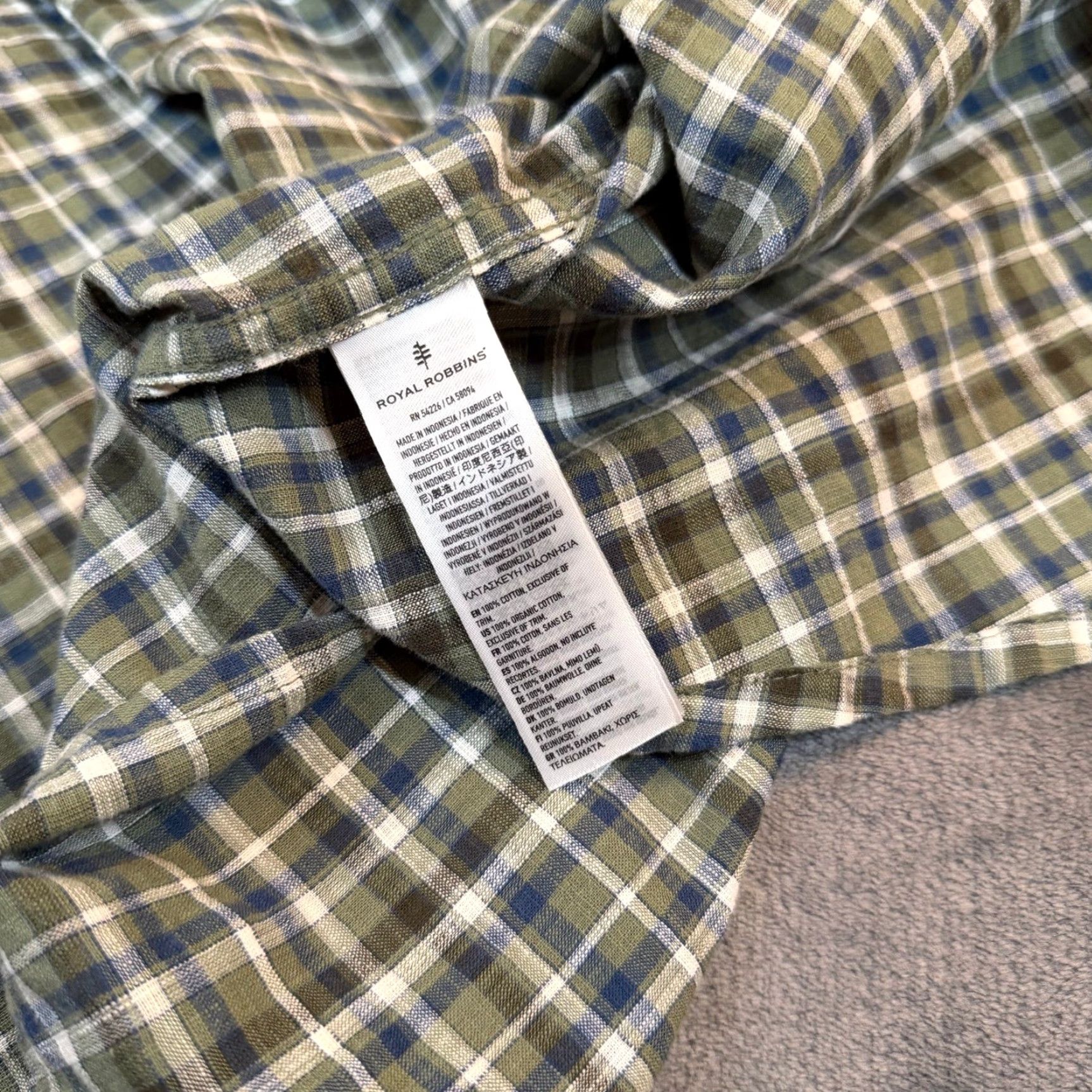 Royal Robbins Royal Robbins Button-Up Shirt Mens L Green Blue Plaid Organic Short Sleeve Casual Travel Outdoor Bohemian Pocket Collared Size US L / EU 52-54 / 3 - 5 Thumbnail