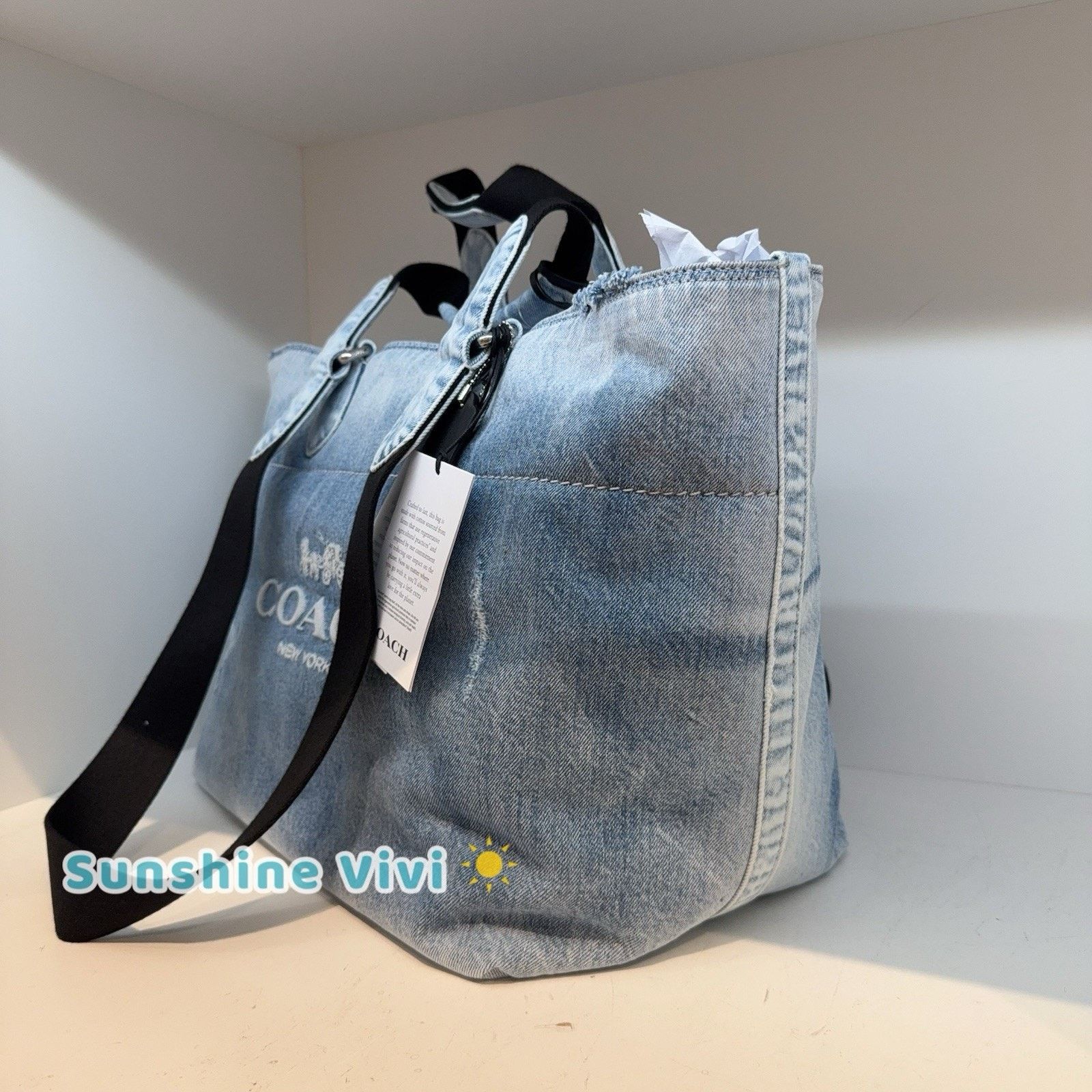 Coach NWT Coach Small Tour Tote Bag ved Denim Charms CDY49 Size ONE SIZE - 2 Thumbnail