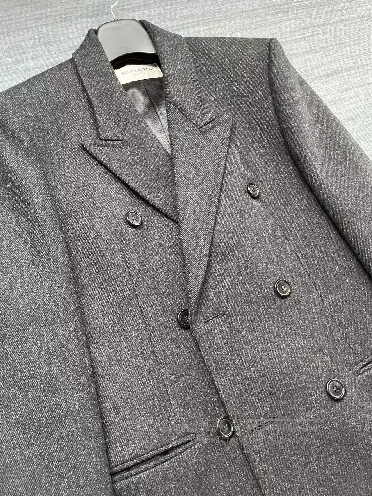 Saint Laurent Paris Saint Laurent Gray Wool Double. Size US M / EU 48-50 / 2 - 3 Thumbnail