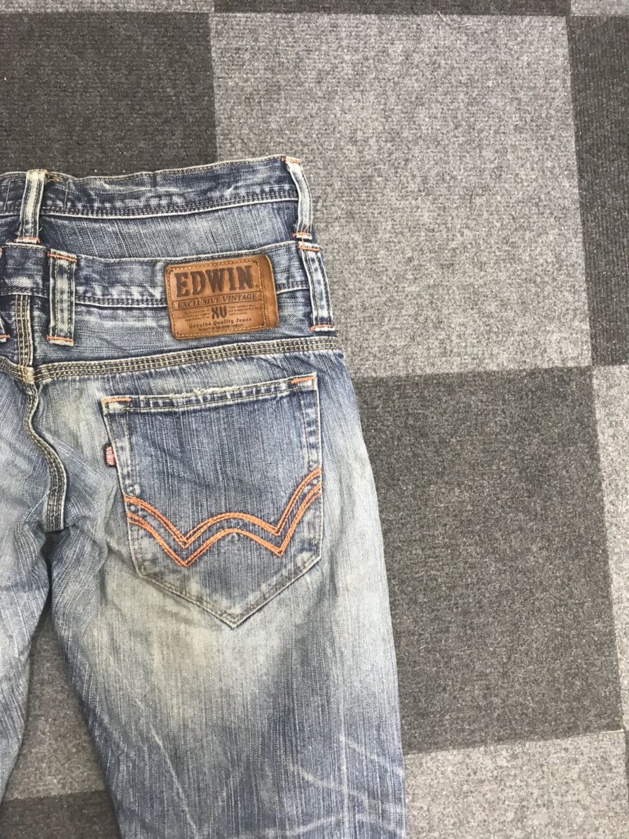 Edwin 💥DOUBLE WAIST💥EDWIN XV Double Waist Heavy Distressed Jeans Size US 33 - 12 Thumbnail