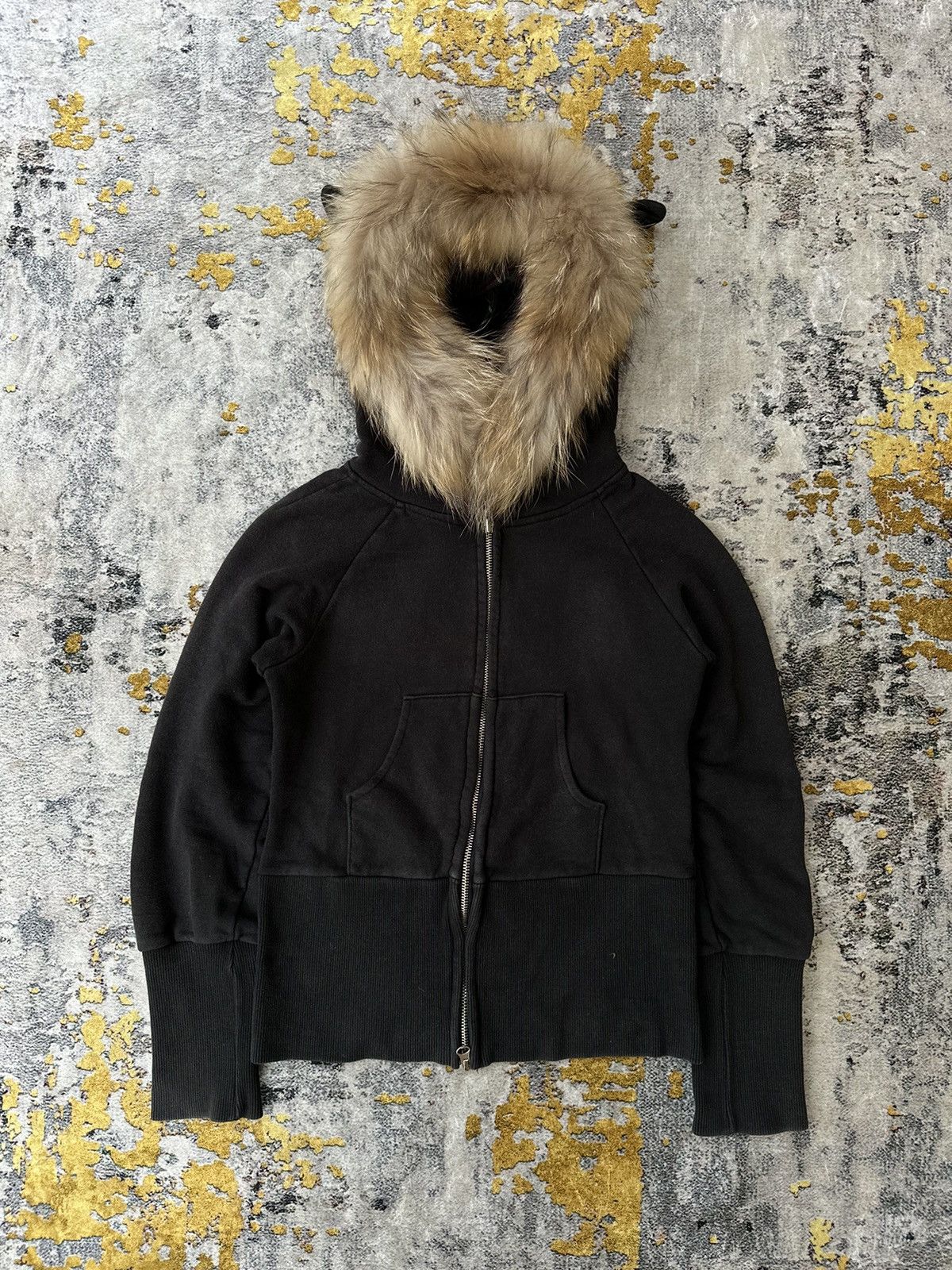 Beauty Beast JASSIE RABBIT FUR ZIP UP HOODIE IF SIX WAS NINE LGB STYLE Size XS / US 0-2 / IT 36-38 - 1 Thumbnail