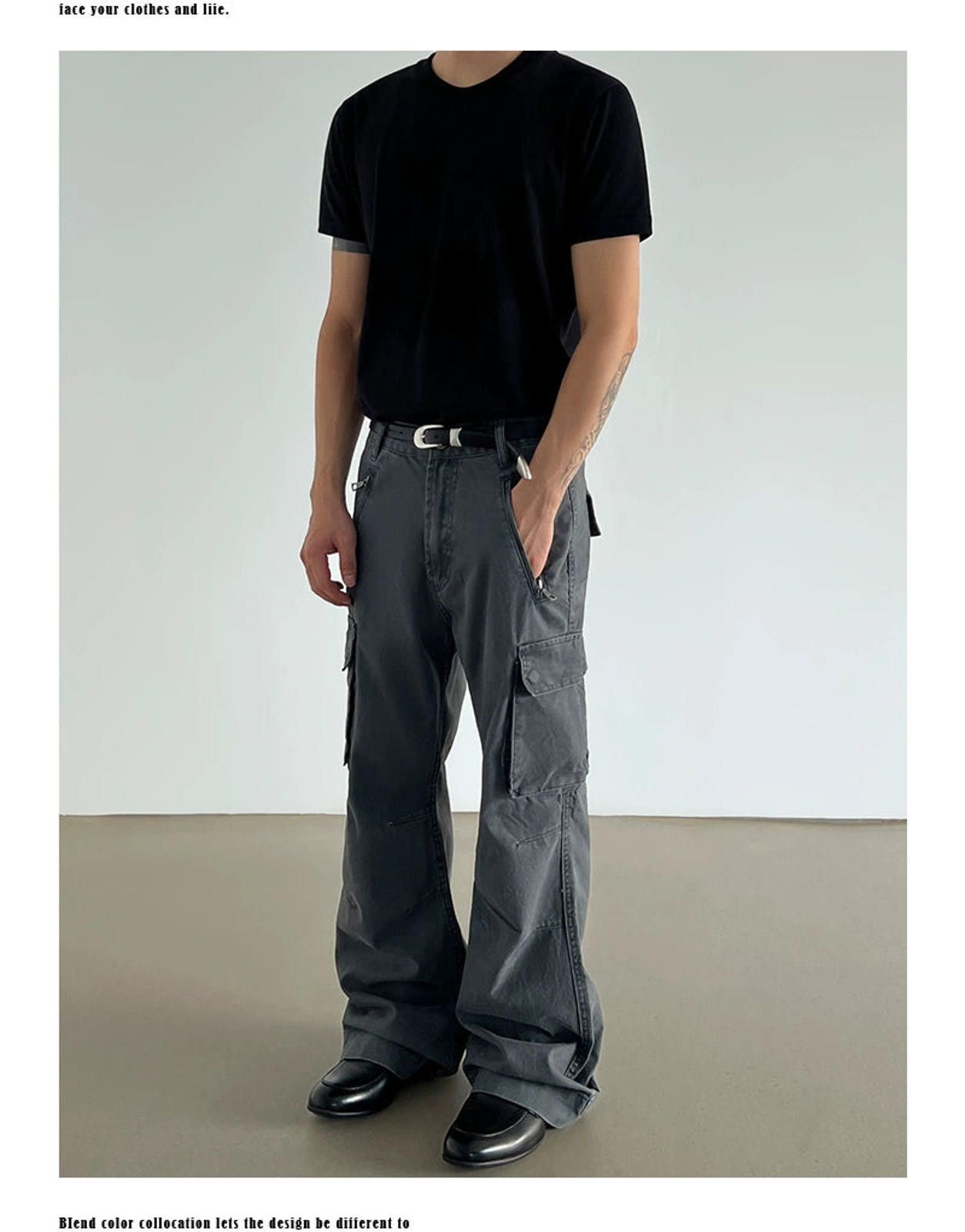 Vintage Gray Multi Pocket Cargo Pants Size US 32 / EU 48 - 4 Thumbnail