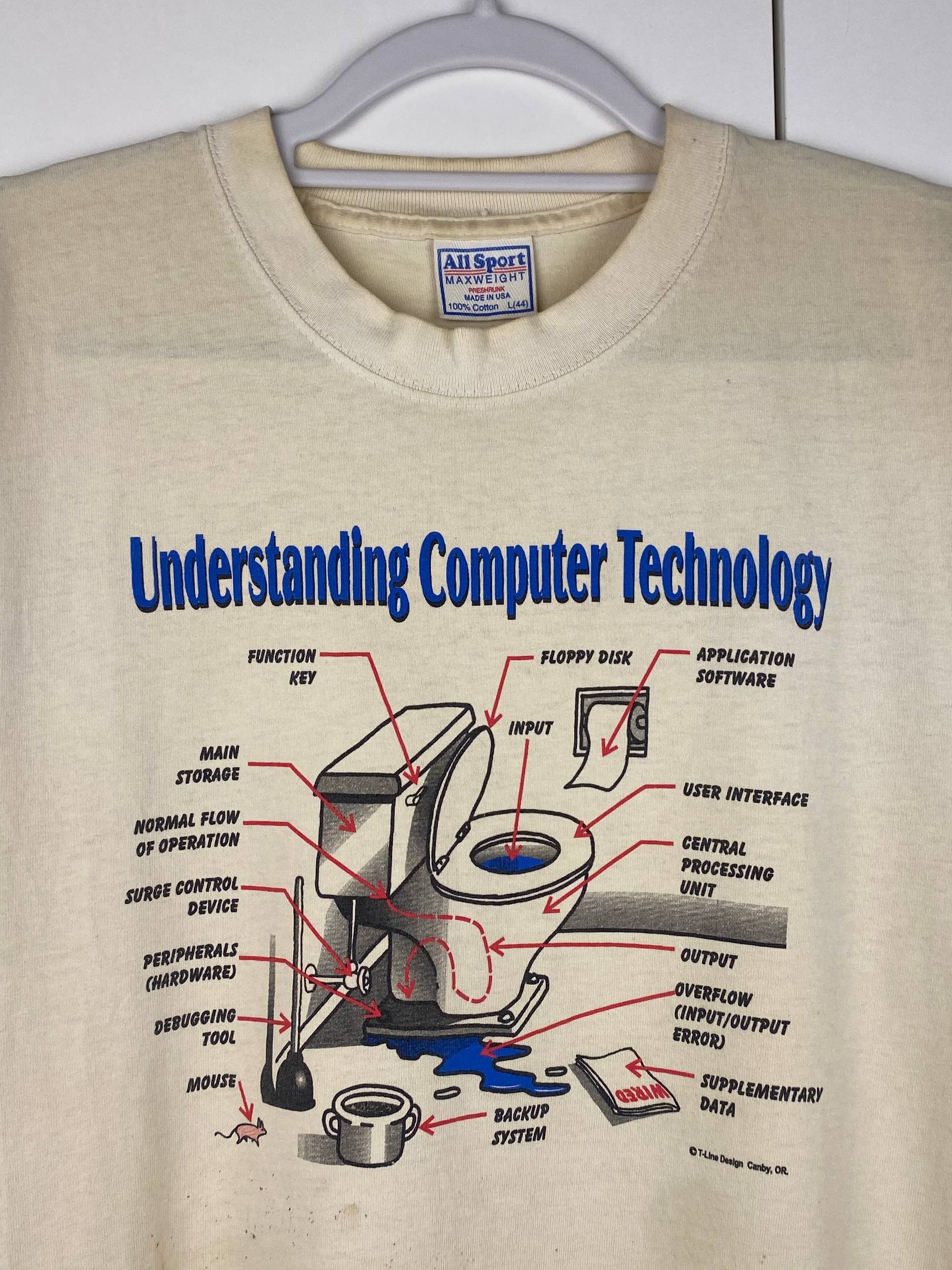 All Sport Vintage Understanding Computer Technology 90s Graphic Tee Size US L / EU 52-54 / 3 - 4 Thumbnail