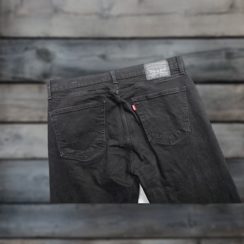 Levi's Levi's 505 Straight Jeans Mens 36x32 Black Denim Stretch Pants Western Size US 36 / EU 52 - 1 Thumbnail