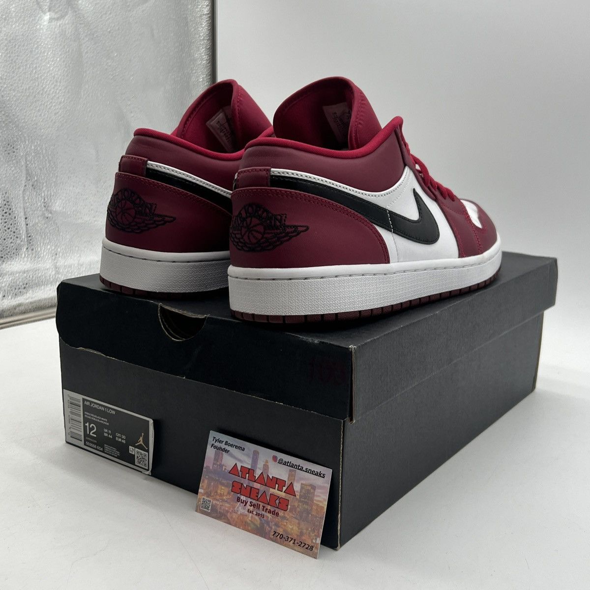 Nike Air Jordan 1 low noble red Size US 12 / EU 45 - 5 Thumbnail