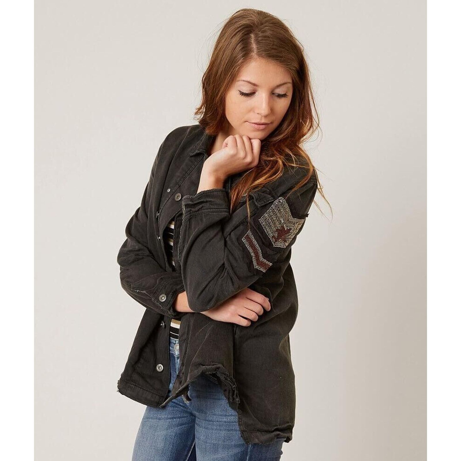 Free People Free People Embellished Military Utilitarian Jacket Eagle Size M / US 6-8 / IT 42-44 - 1 Thumbnail