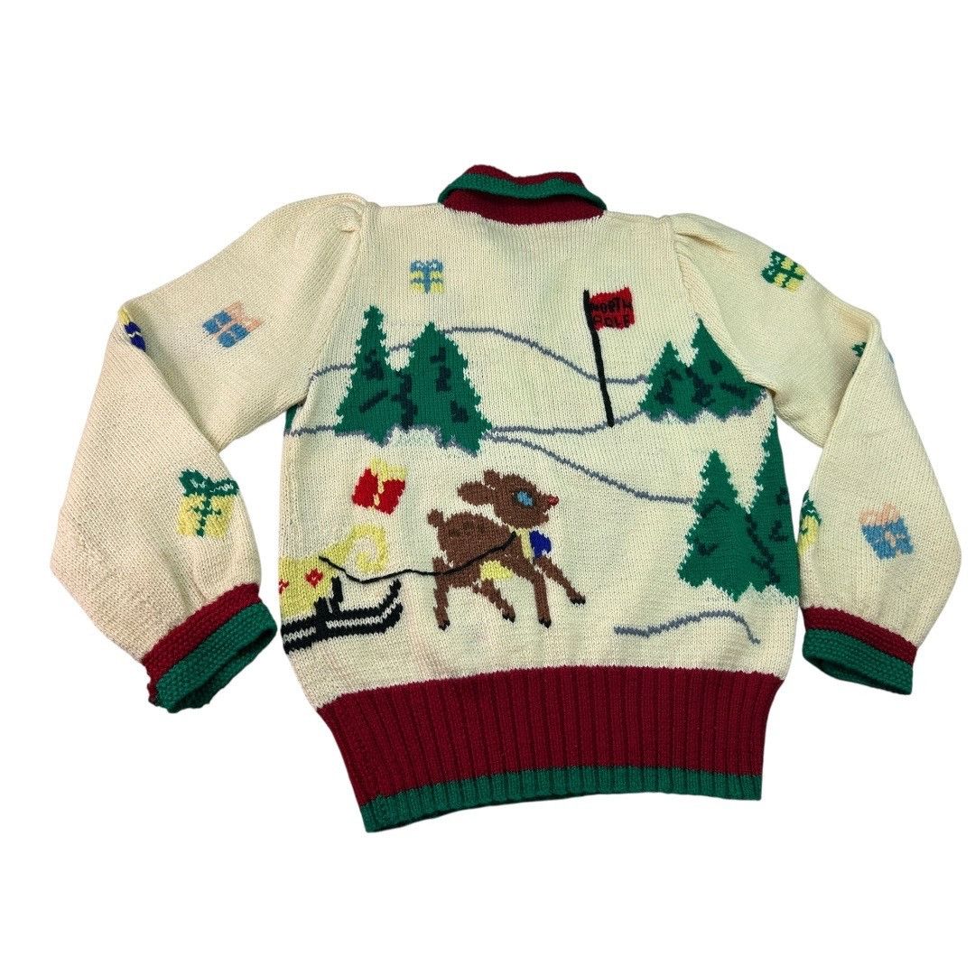 Other Vintage 80s Berek Collared Christmas Sweater Hand-Knit 100% Size M / US 6-8 / IT 42-44 - 4 Thumbnail