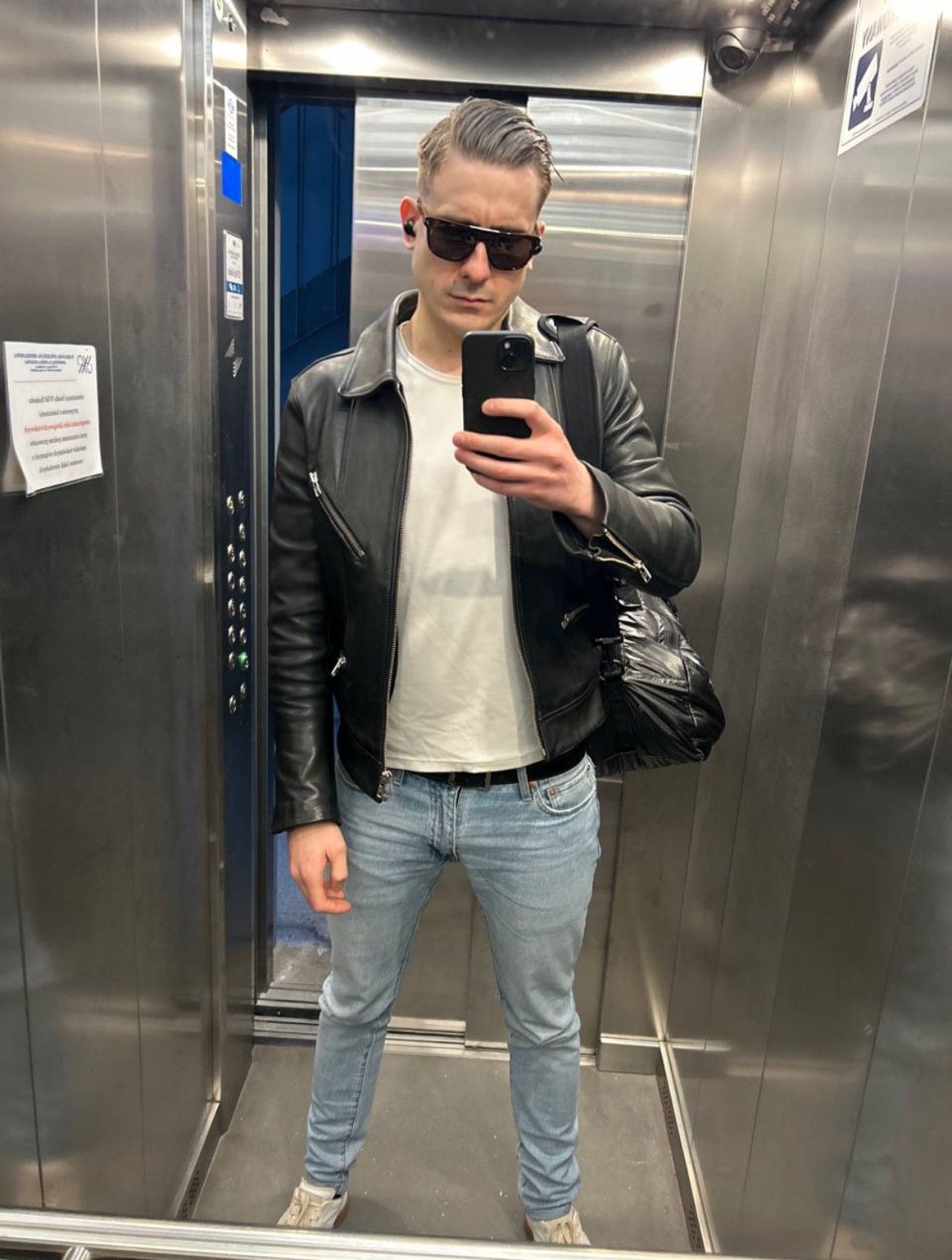 Vintage Archive vintage leather jacket in Hedi style Y2K OPIUM Size US M / EU 48-50 / 2 - 8 Thumbnail