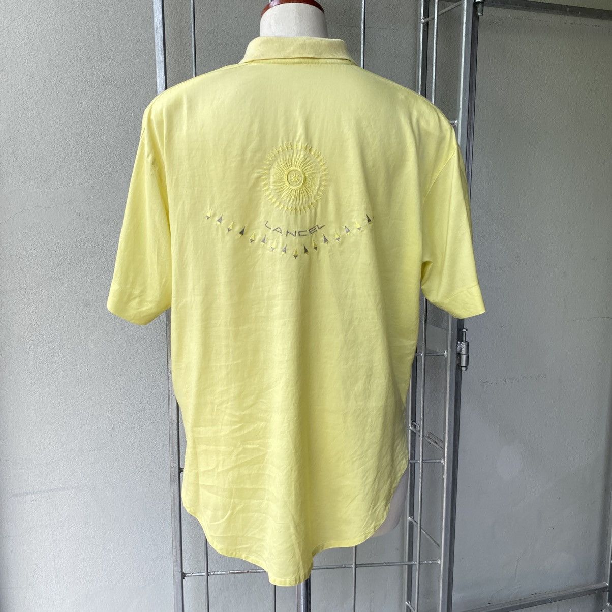 Lancel LANCEL Yellow Embroidered Short-Sleeve Shirt with Logo Back Size L / US 10 / IT 46 - 20 Thumbnail