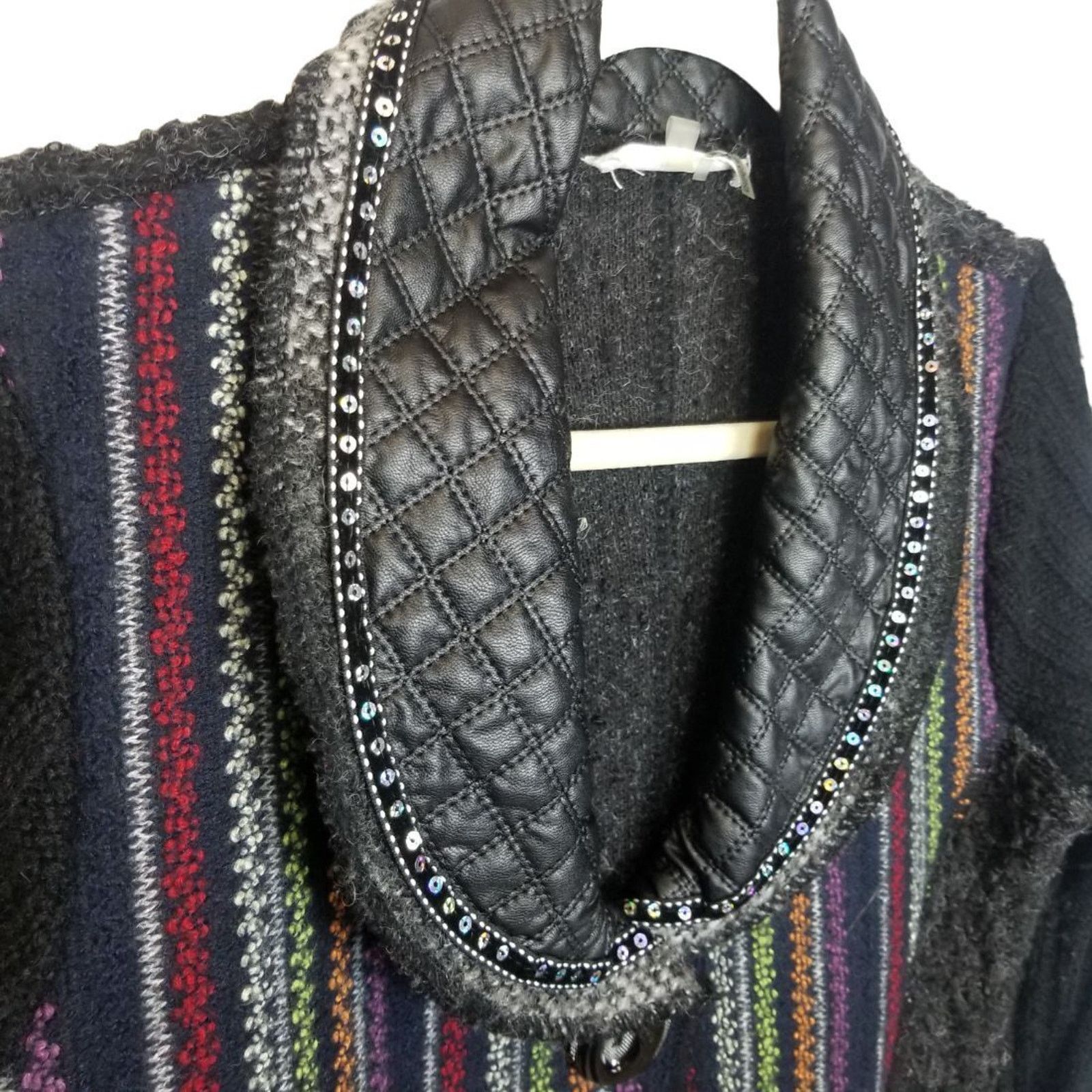 Dioniso Liquid Sioni Wool Mohair Sweater Cardigan Artsy Mixed Media Size S / US 4 / IT 40 - 4 Thumbnail