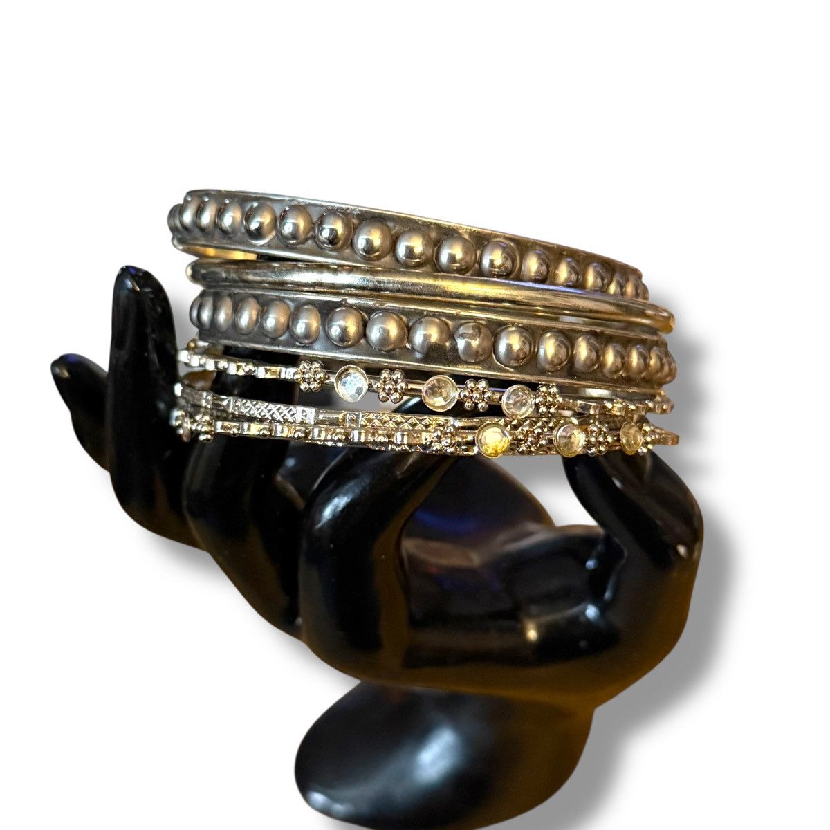 Other Silver tone mixed bangle bracelet set Size ONE SIZE - 2 Thumbnail