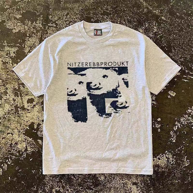 Vintage White Loose Pattern Printed Short Sleeve T-Shirt Size US M / EU 48-50 / 2 - 2 Thumbnail