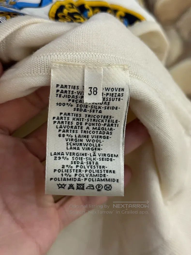 Hermes Hermes White silk and wool blend knitted cardigan Size XS / US 0-2 / IT 36-38 - 4 Thumbnail