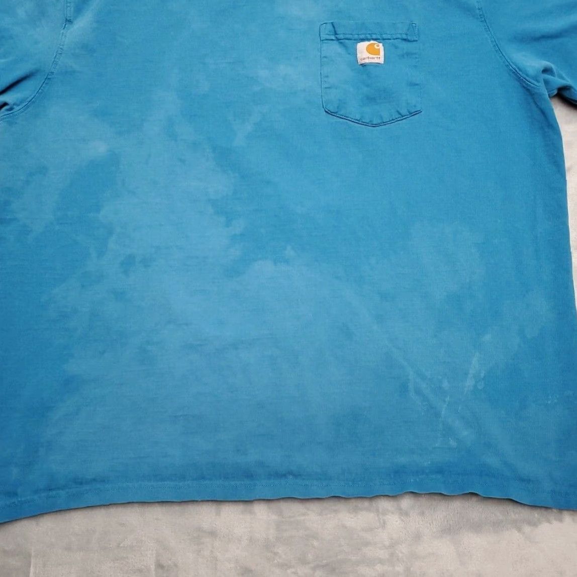 Carhartt VINTAGE Carhartt T Shirt Mens 2XL Blue Original Fit Faded Grunge Skate Y2K Pocket TEE Shirt Mens 2XL Blue Size US XXL / EU 58 / 5 - 2 Thumbnail