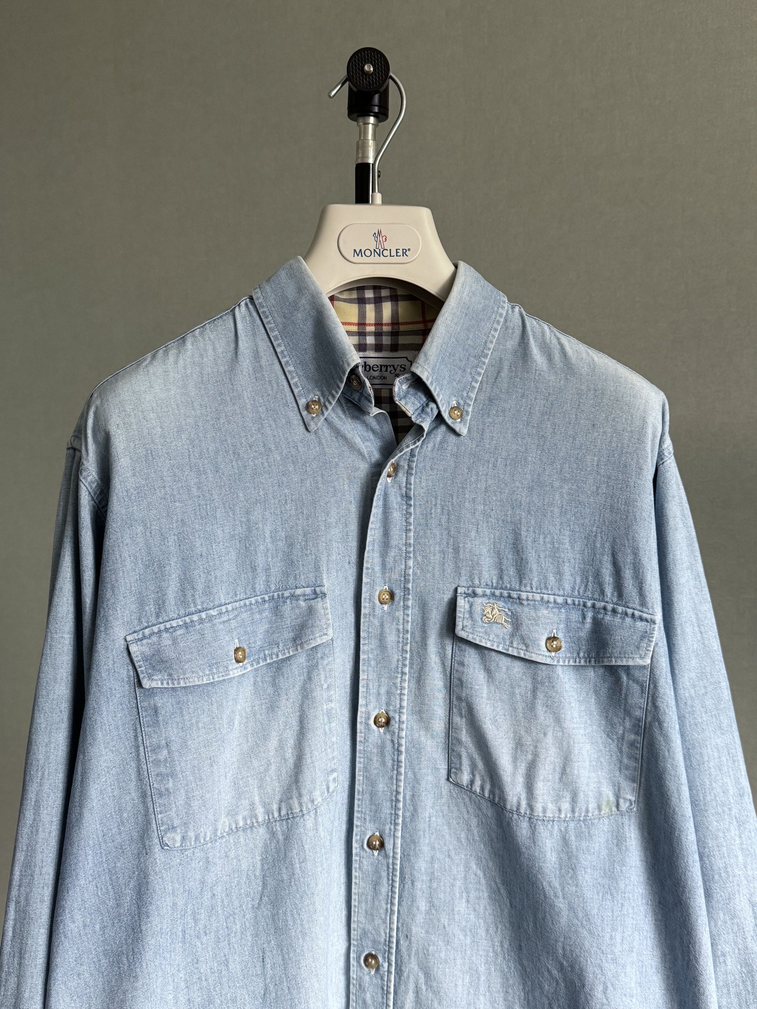 Burberry × Vintage Vintage Burberry Denim Shirt Size US M / EU 48-50 / 2 - 2 Thumbnail