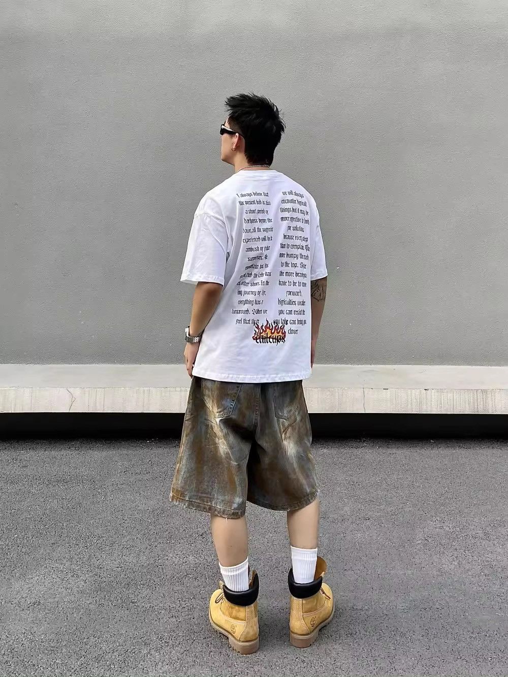 Designer × Vintage Dirty Washed Design Multiple Pockets Jorts Shorts y2k Size US 31 - 3 Thumbnail