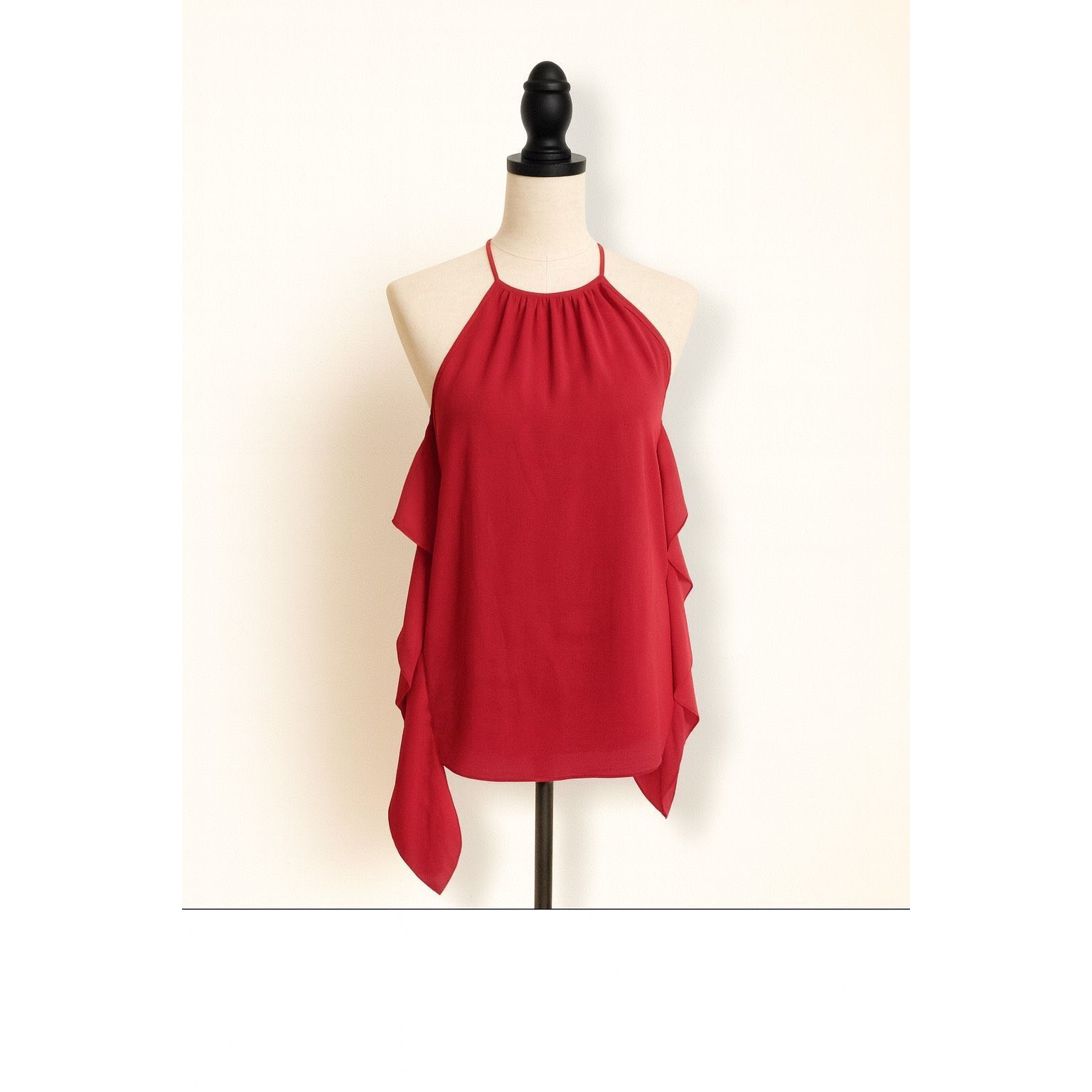 Kenneth Cole Kenneth Cole Pink Sleeveless Ruffle Top Mesh Detail Draped B Size XS / US 0-2 / IT 36-38 - 1 Thumbnail