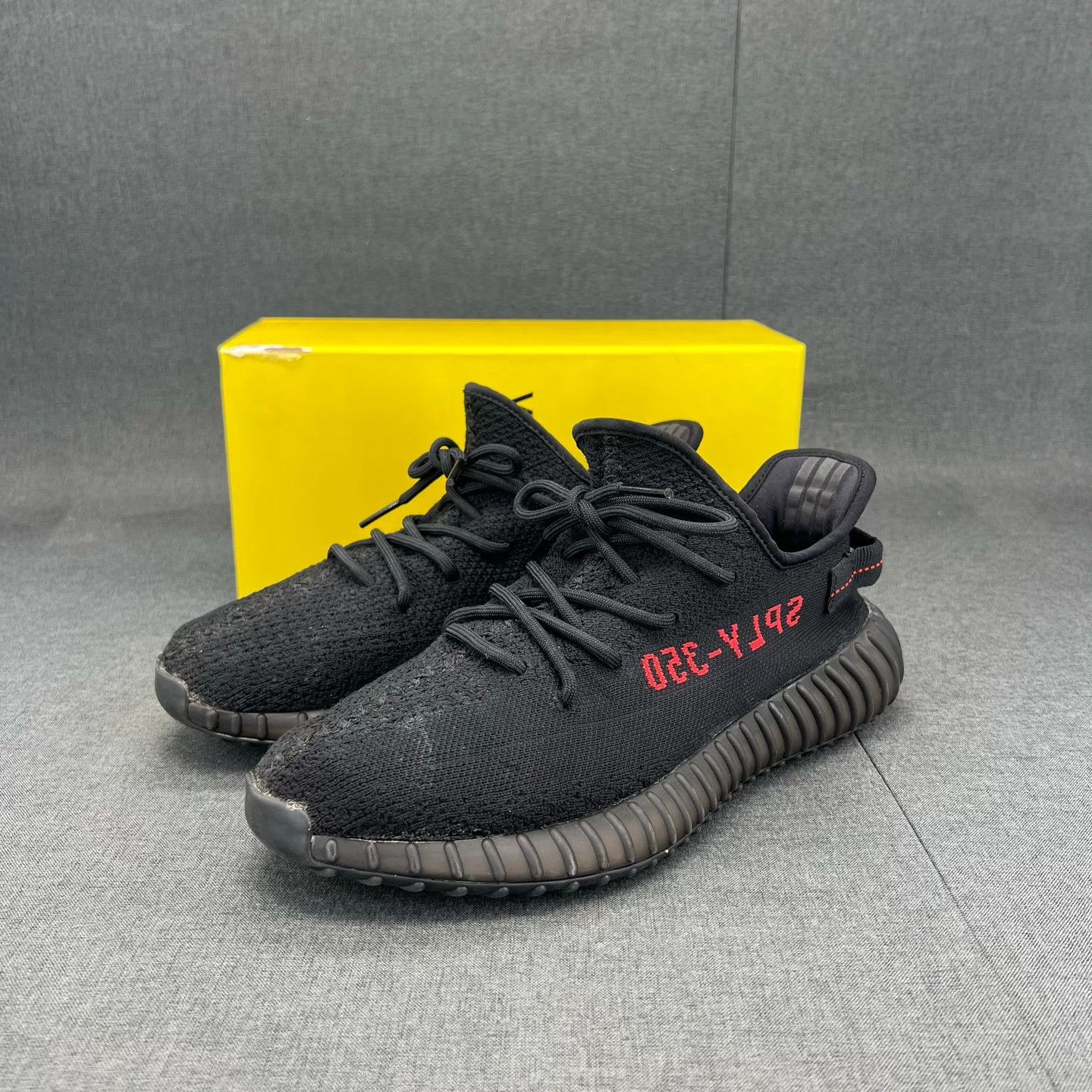 Nike Yeezy 350 Black Red 44.5 Worn 2-3x Boxed Size US 11.5 / EU 44-45 - 1 Thumbnail