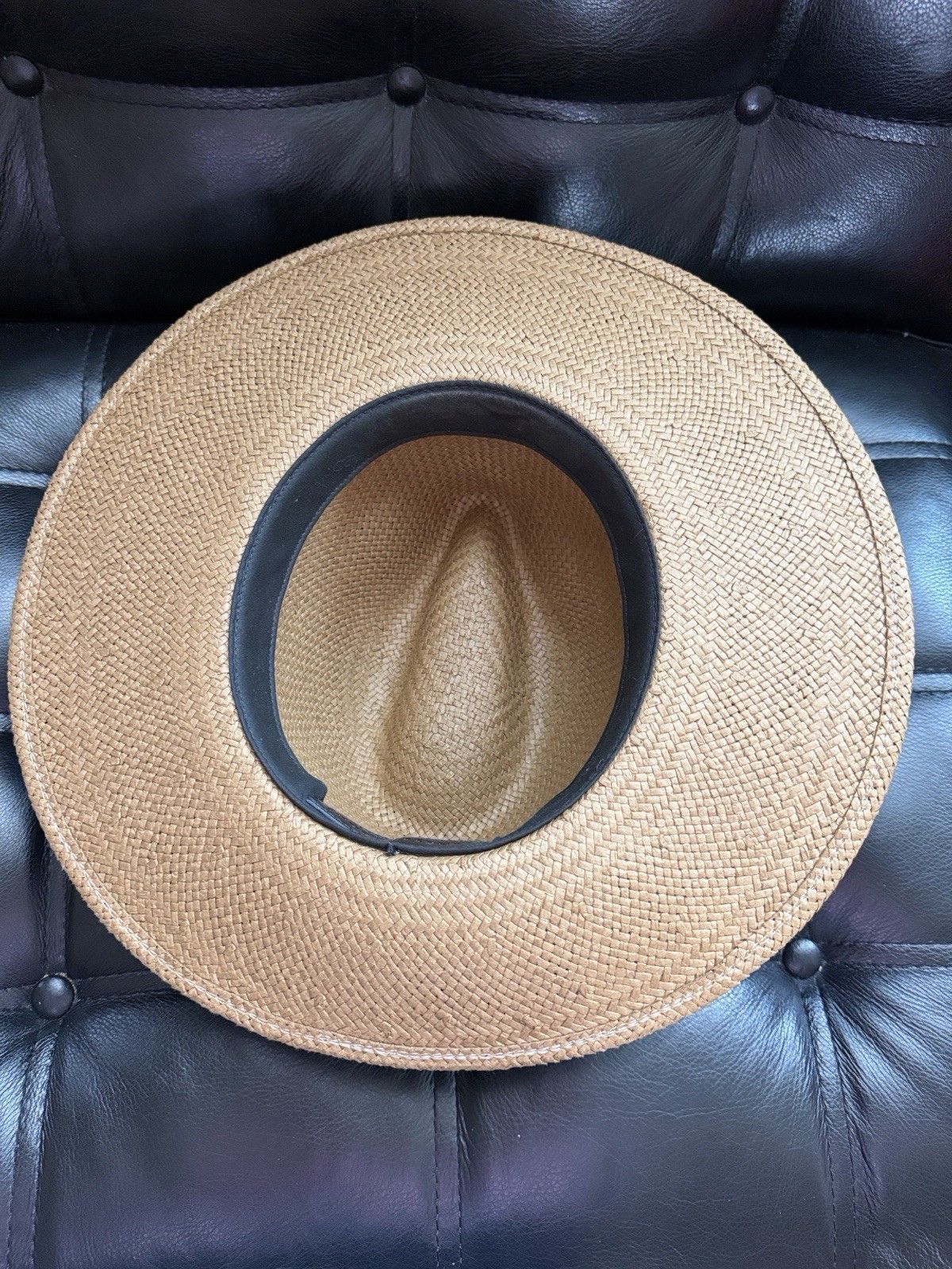 Janessa Leone Corbin Hat Small Janessa Leone Corbin Brown Straw Fedora Hat M 57cm USA main image 3