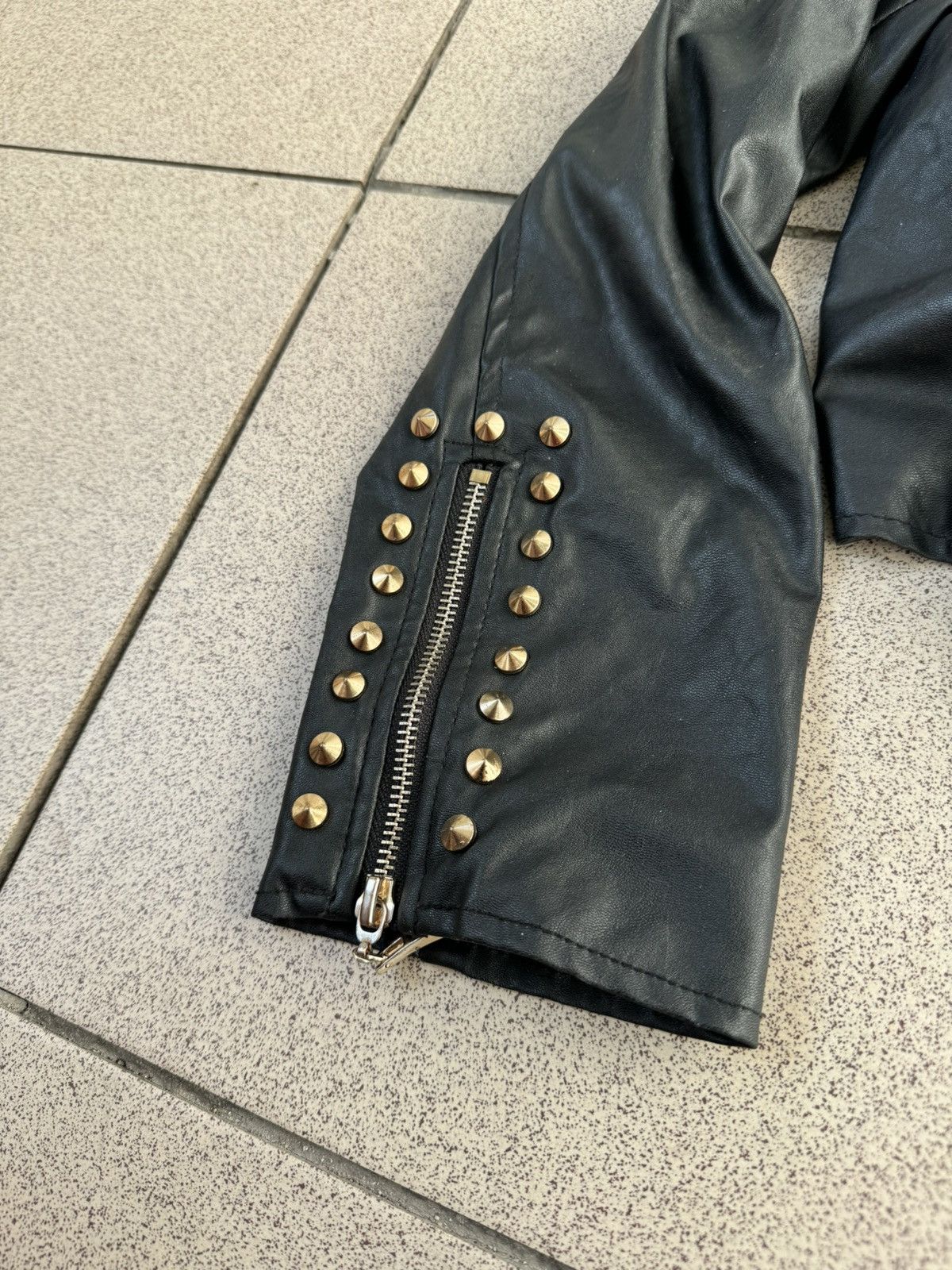 If Six Was Nine × Japanese Brand × Junya Watanabe Vintage Japanes Leather Rick Owen’s Style Rivets Jacket Size US S / EU 44-46 / 1 - 7 Thumbnail