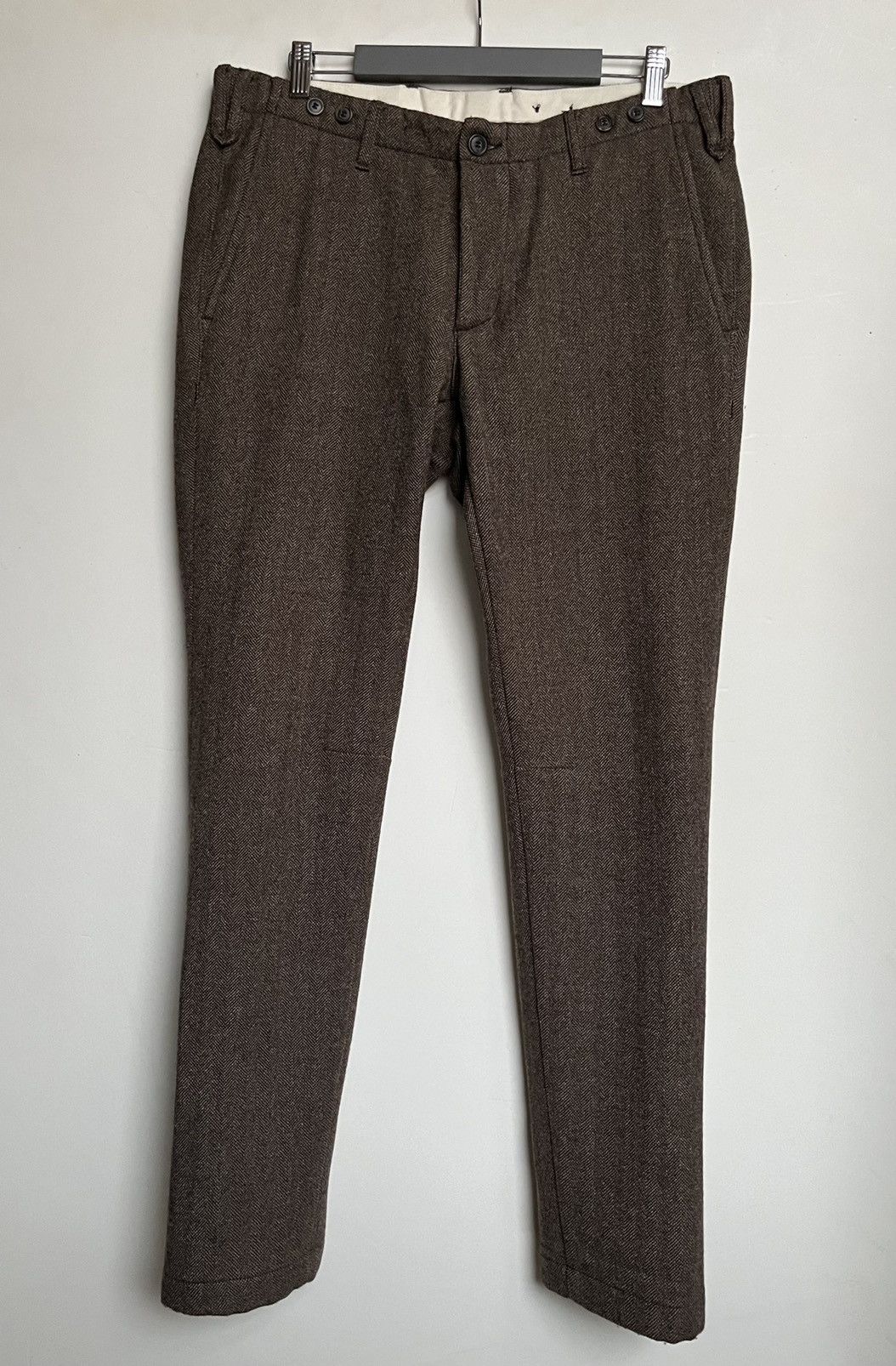 image of Marco Pescarolo Traditional Wool Pants in Brown, Men's (Size 34)