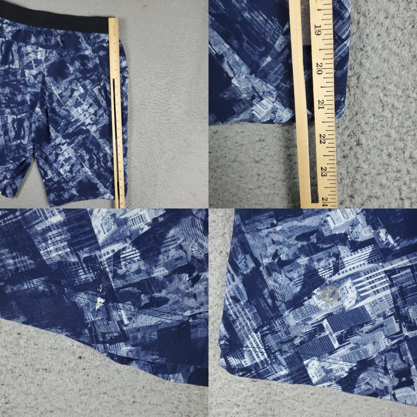 Lululemon Lululemon Shorts Mens M Blue City Scape Lace Tie Stretch Athletic Shorts Mens Blue City Scape Lace Tie Stretch Athletic Size US 31 - 8 Thumbnail