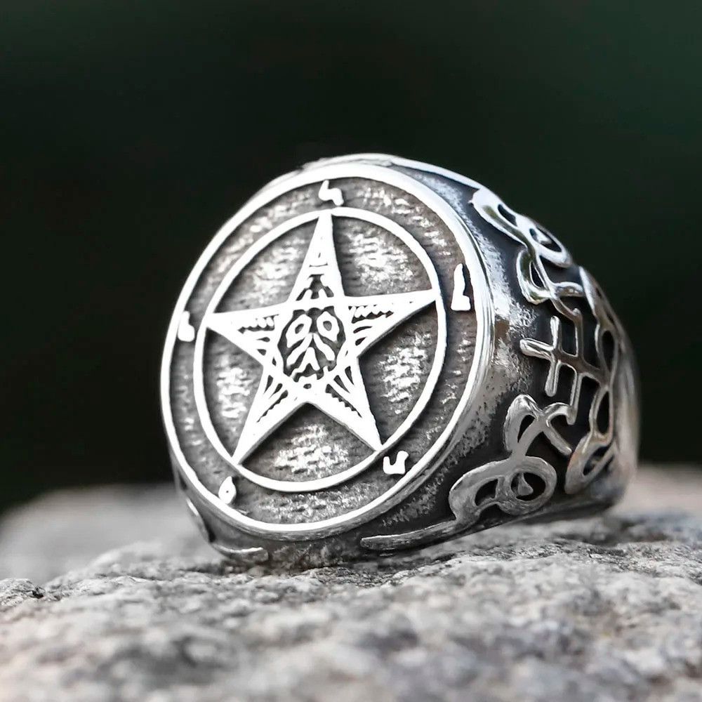 Jewelry Pentagram Five Point Ring Streetwear Jewelry Fashion Gift Size ONE SIZE - 1 Thumbnail
