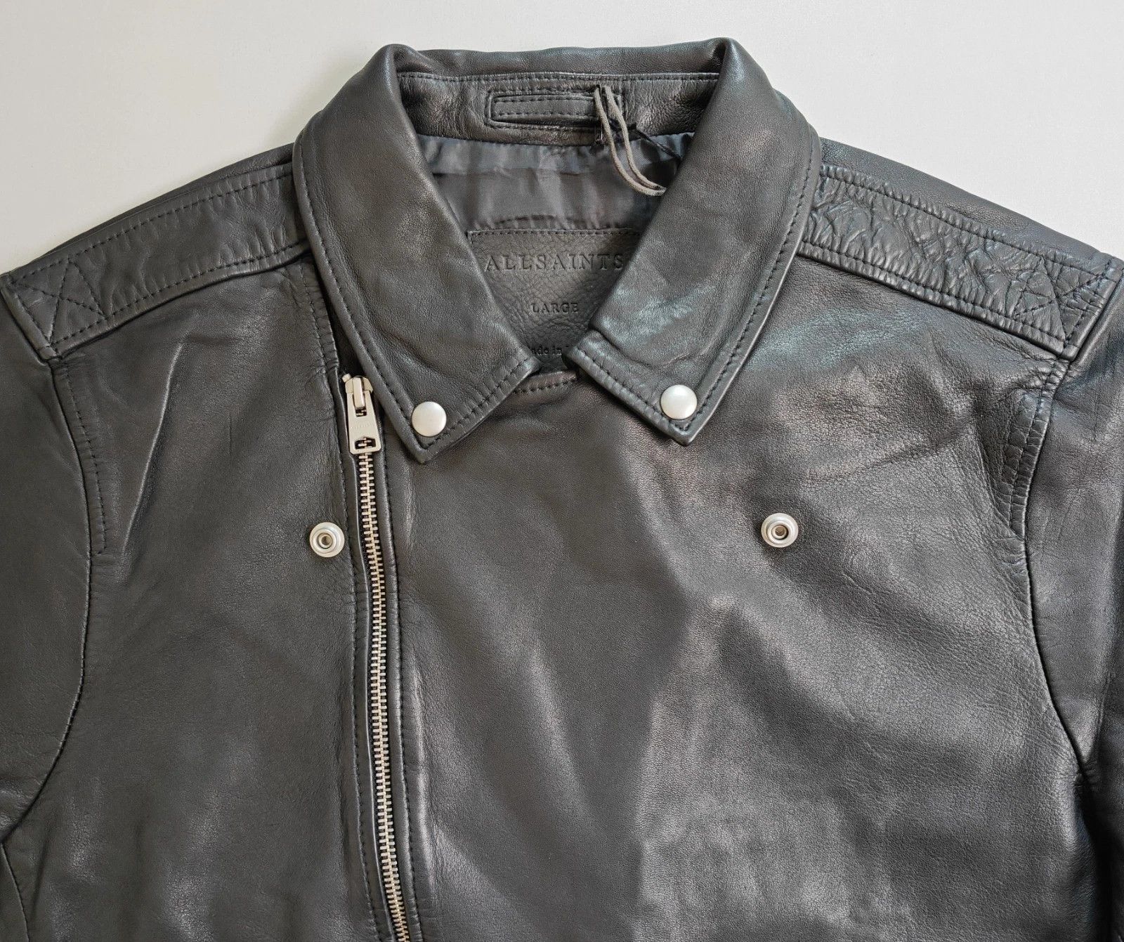 Allsaints ALLSAINTS Lomi Biker Men's Leather jacket FTP/5015 Size US L / EU 52-54 / 3 - 4 Thumbnail
