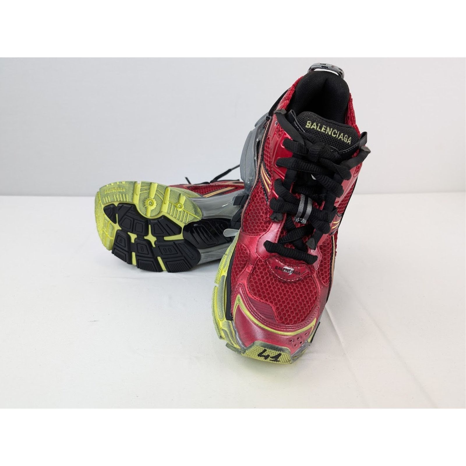 Balenciaga o1rshd1 Mesh Rubber Runner in Red/Yellow/Grey/Black Size US 13 / EU 46 - 12 Thumbnail