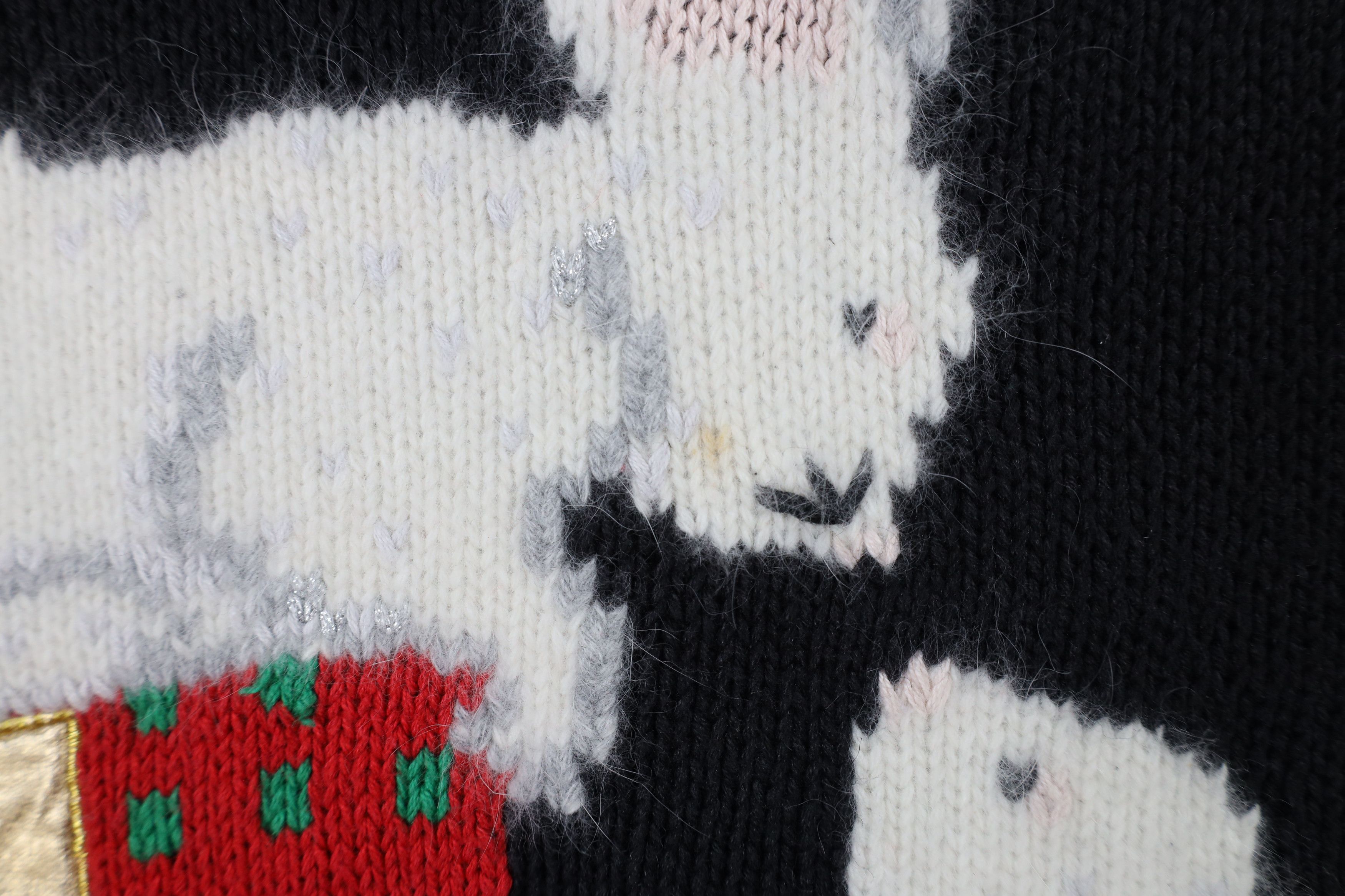 Vintage Vintage 90s Streetwear Hand Knit Christmas Bunny Sweater Size L / US 10 / IT 46 - 5 Thumbnail