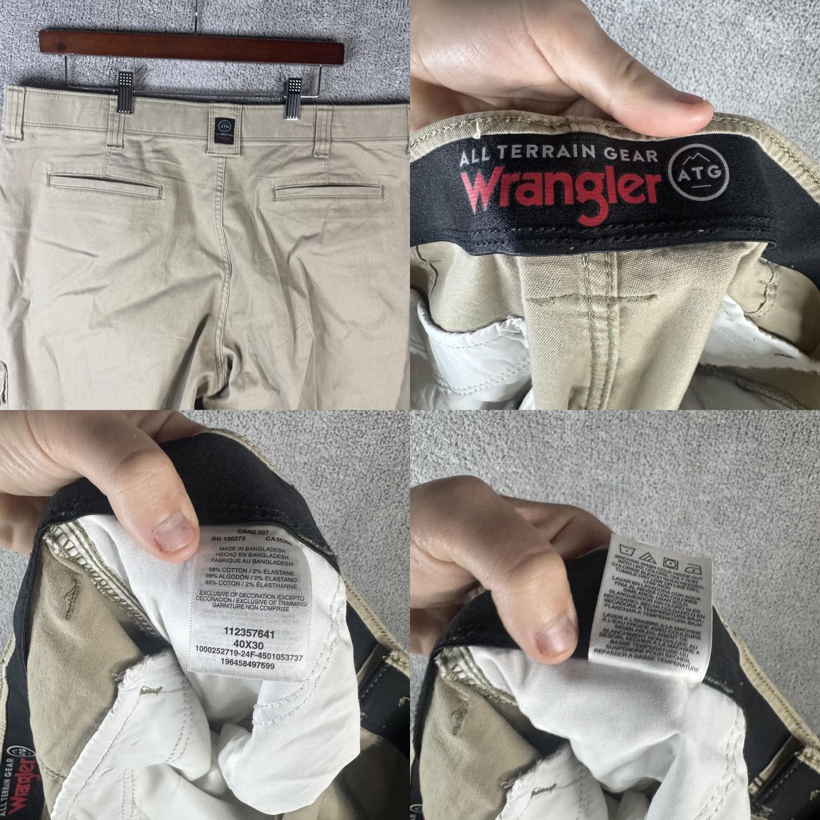Wrangler Wrangler Cargo Pants Mens 40x30 Beige ATG All Terrain Gear Stretch Outdoor Size US 40 / EU 56 - 9 Thumbnail