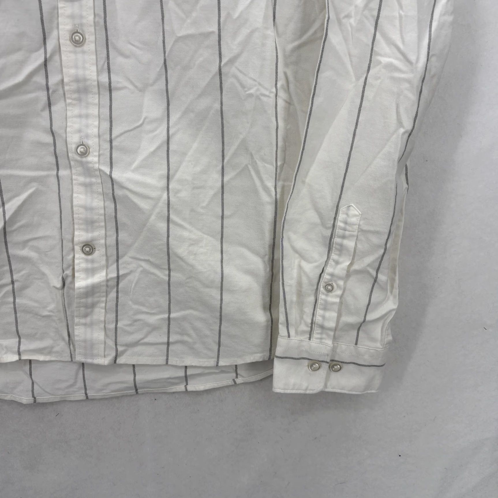Express Express Shirt Mens Medium White Stripe Button-Down Long Sleeve Stretch Casual Size US M / EU 48-50 / 2 - 3 Thumbnail
